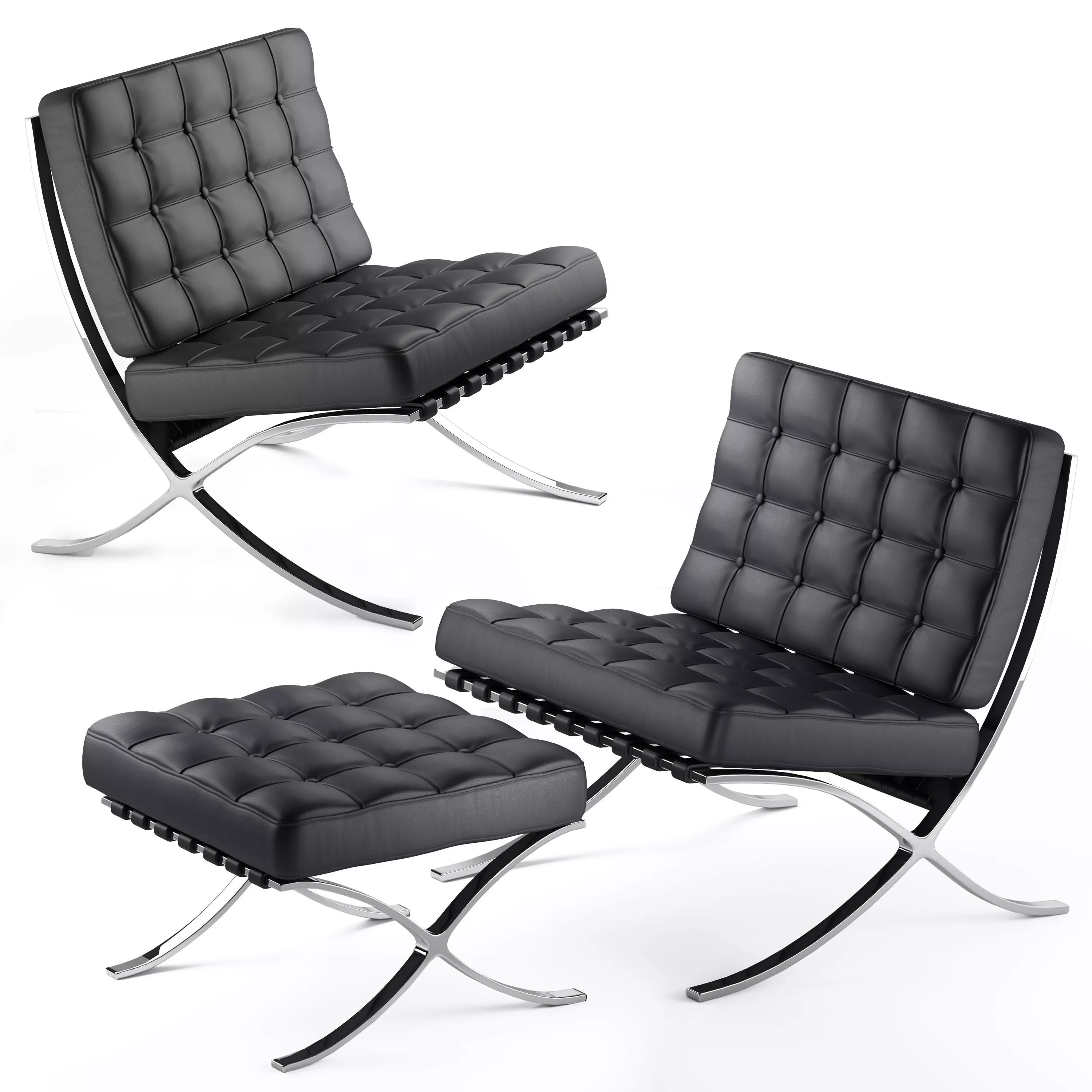 Armchair Barcelona 3D model_0