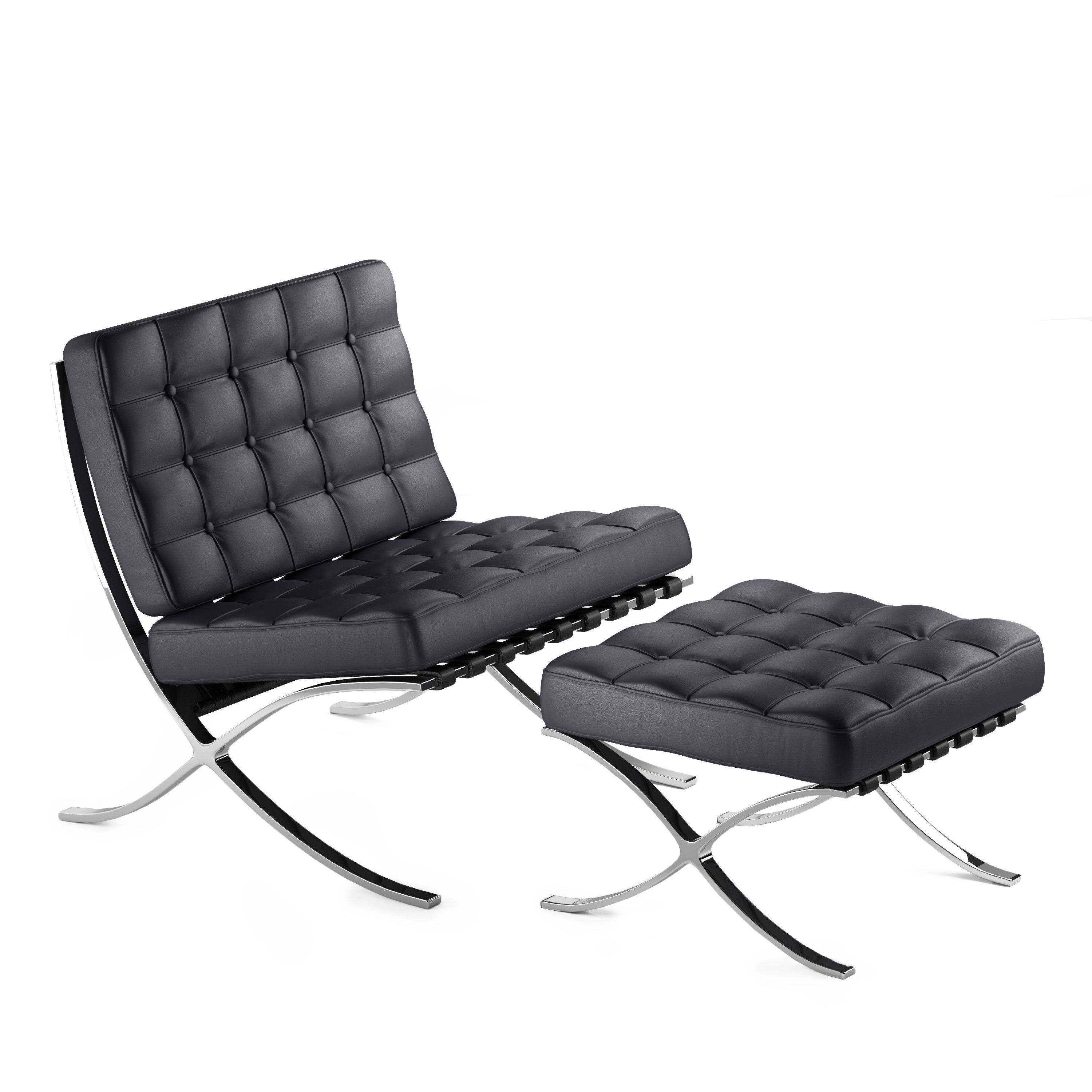 Armchair Barcelona 3D model_2