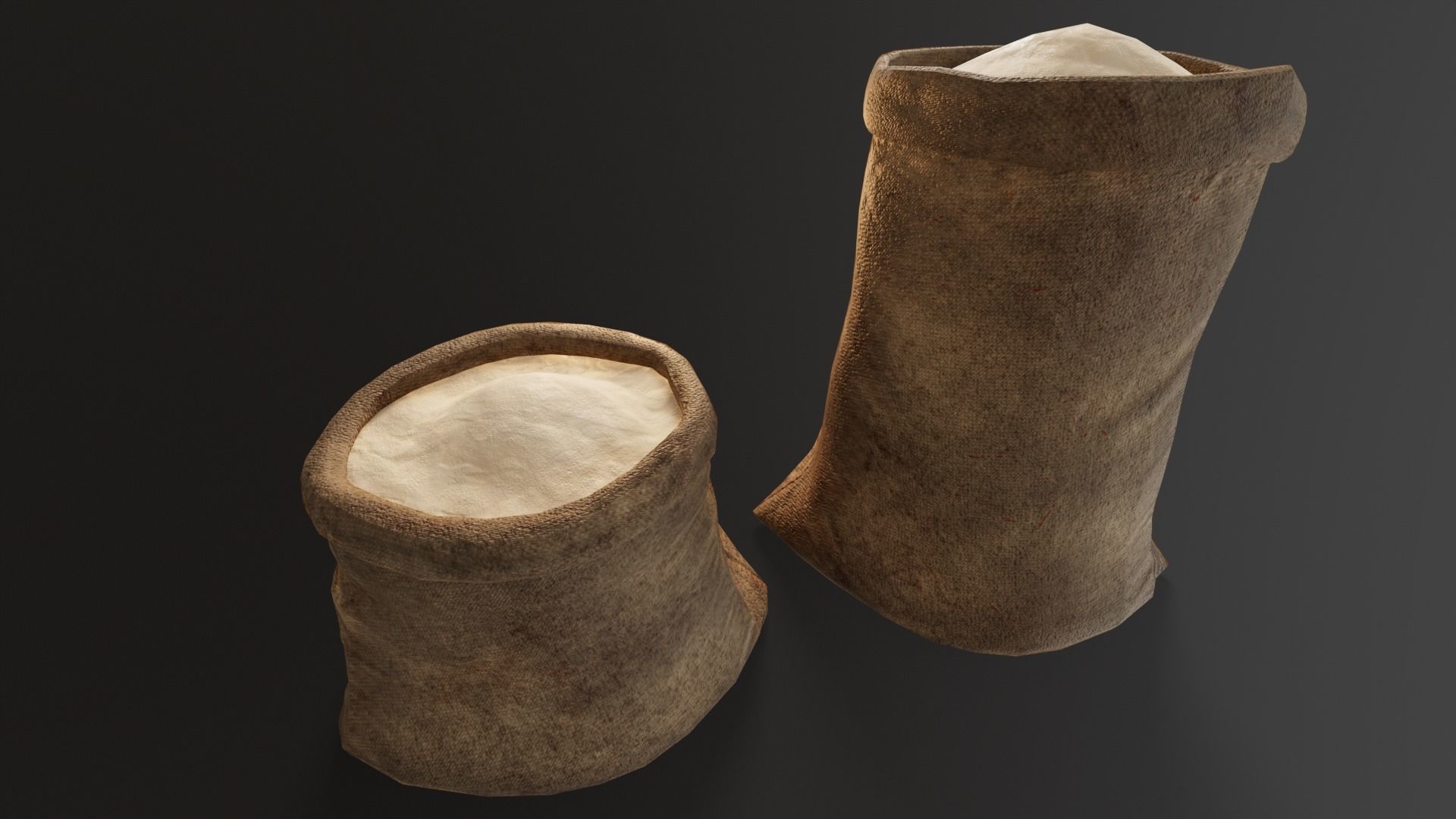 Brown Flour Sacks Low-poly 3D model_11
