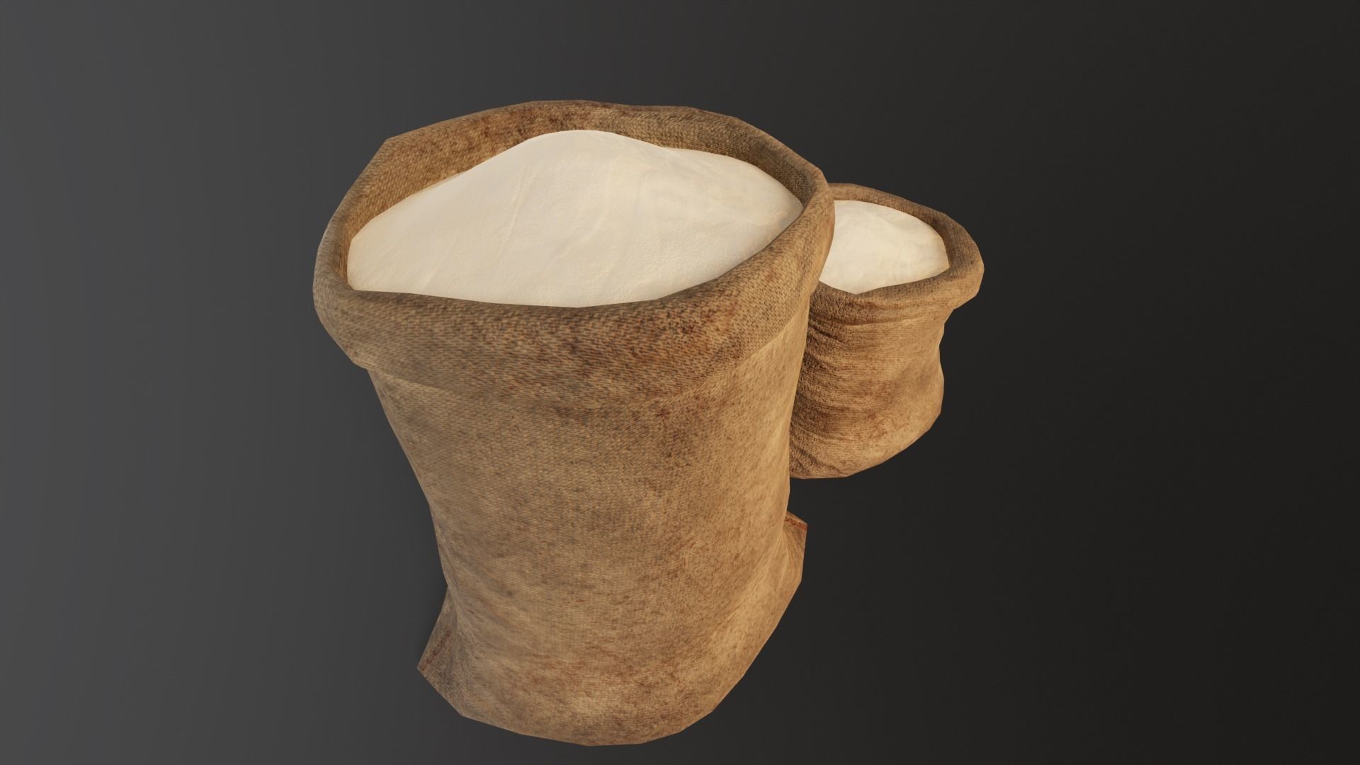 Brown Flour Sacks Low-poly 3D model_13