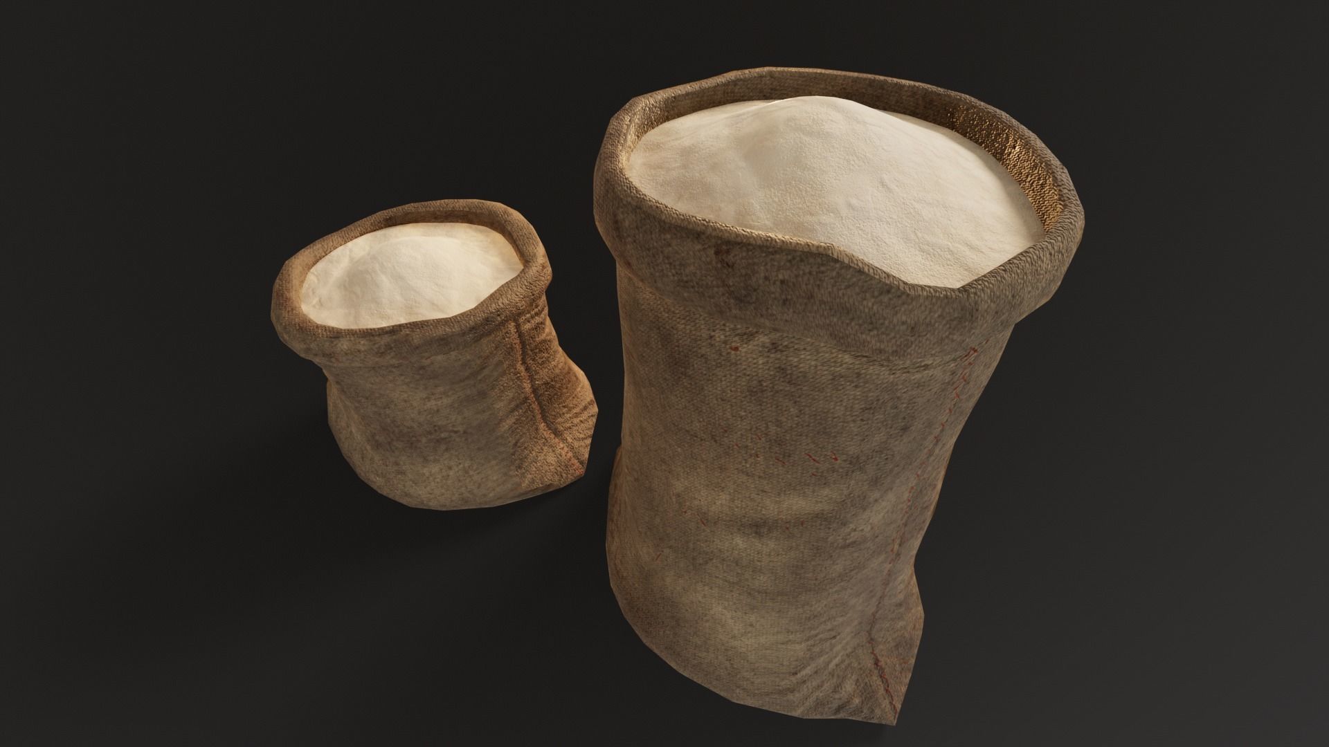Brown Flour Sacks Low-poly 3D model_14