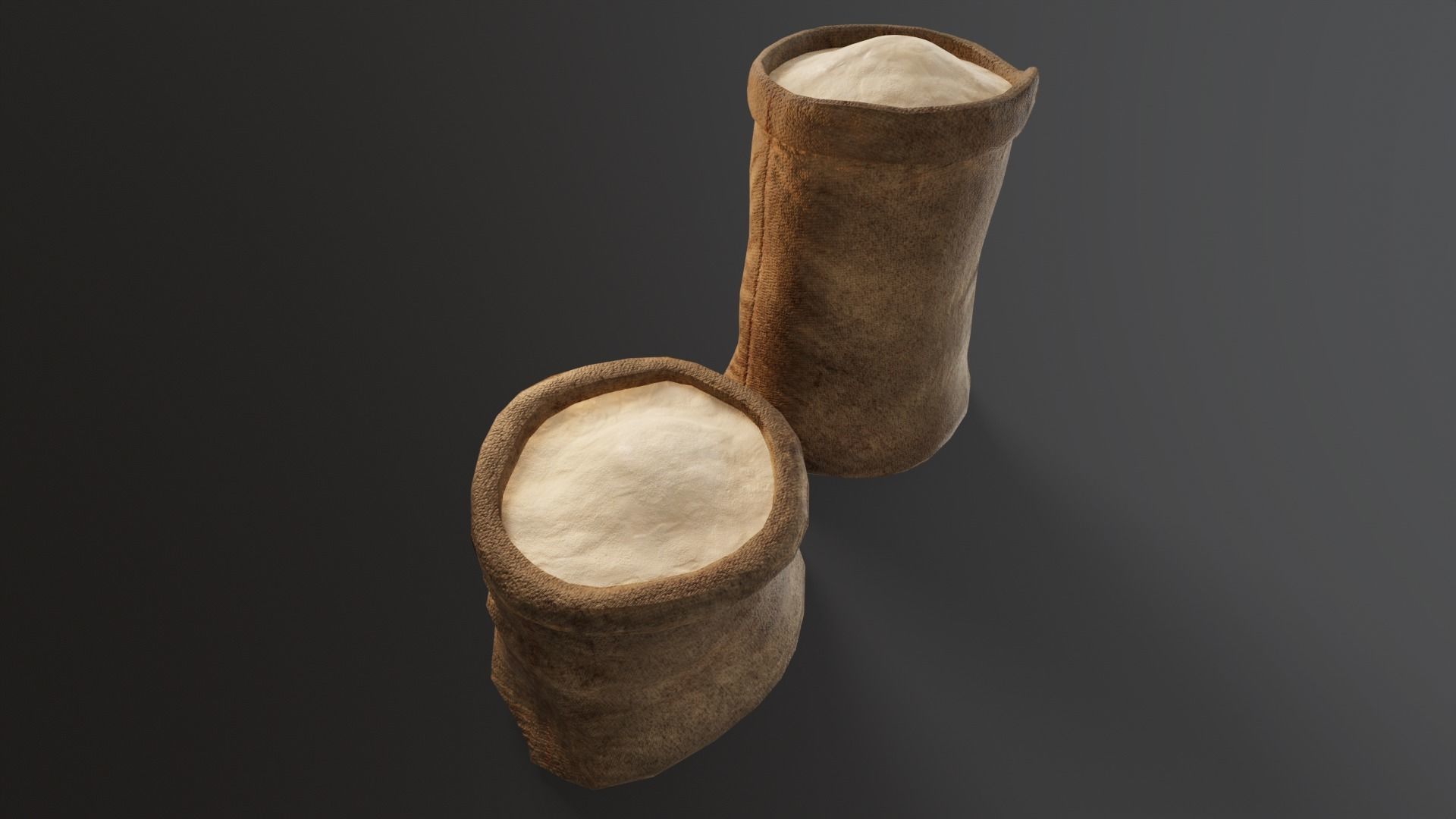 Brown Flour Sacks Low-poly 3D model_15