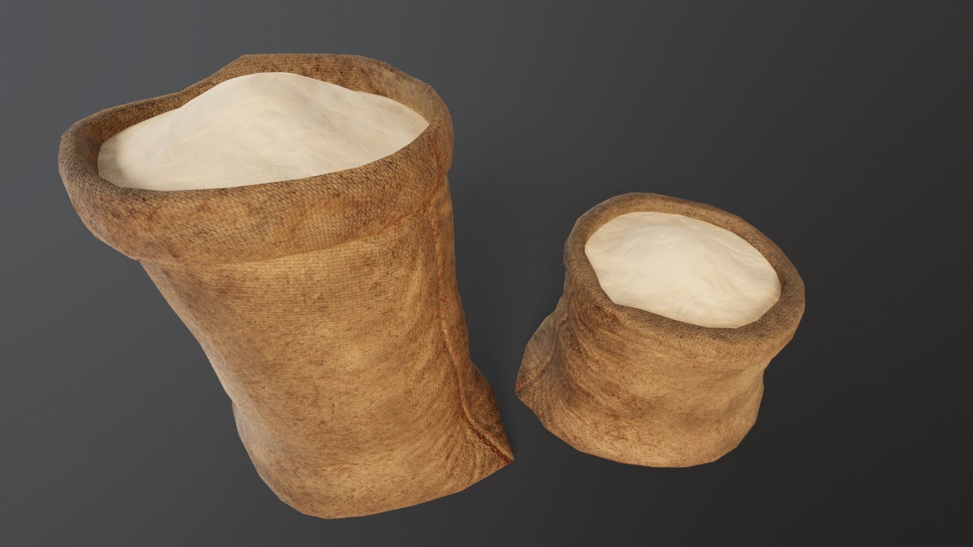 Brown Flour Sacks Low-poly 3D model_10