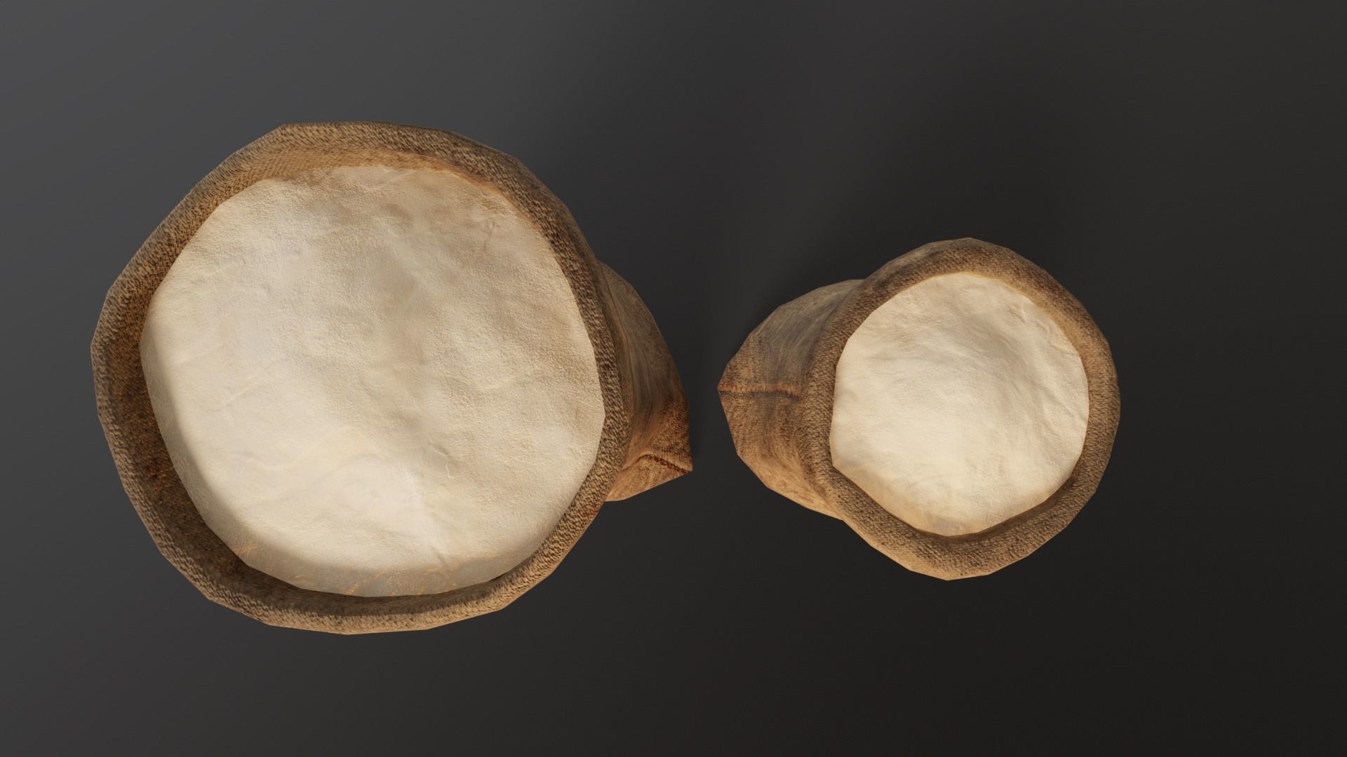 Brown Flour Sacks Low-poly 3D model_9