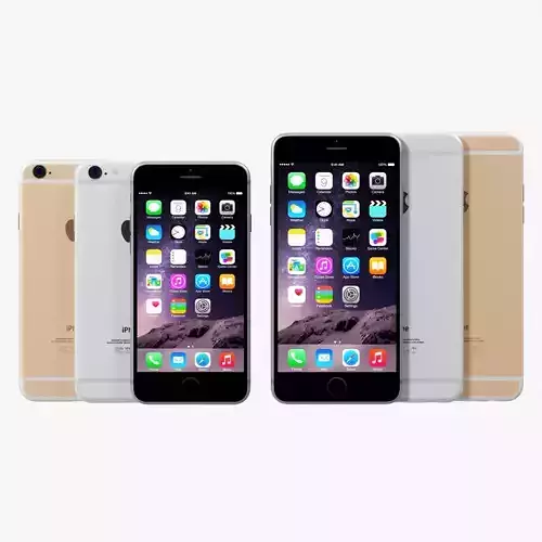 Apple iPhone 6 and Apple iPhone 6 Plus Collection Low-poly 3D model