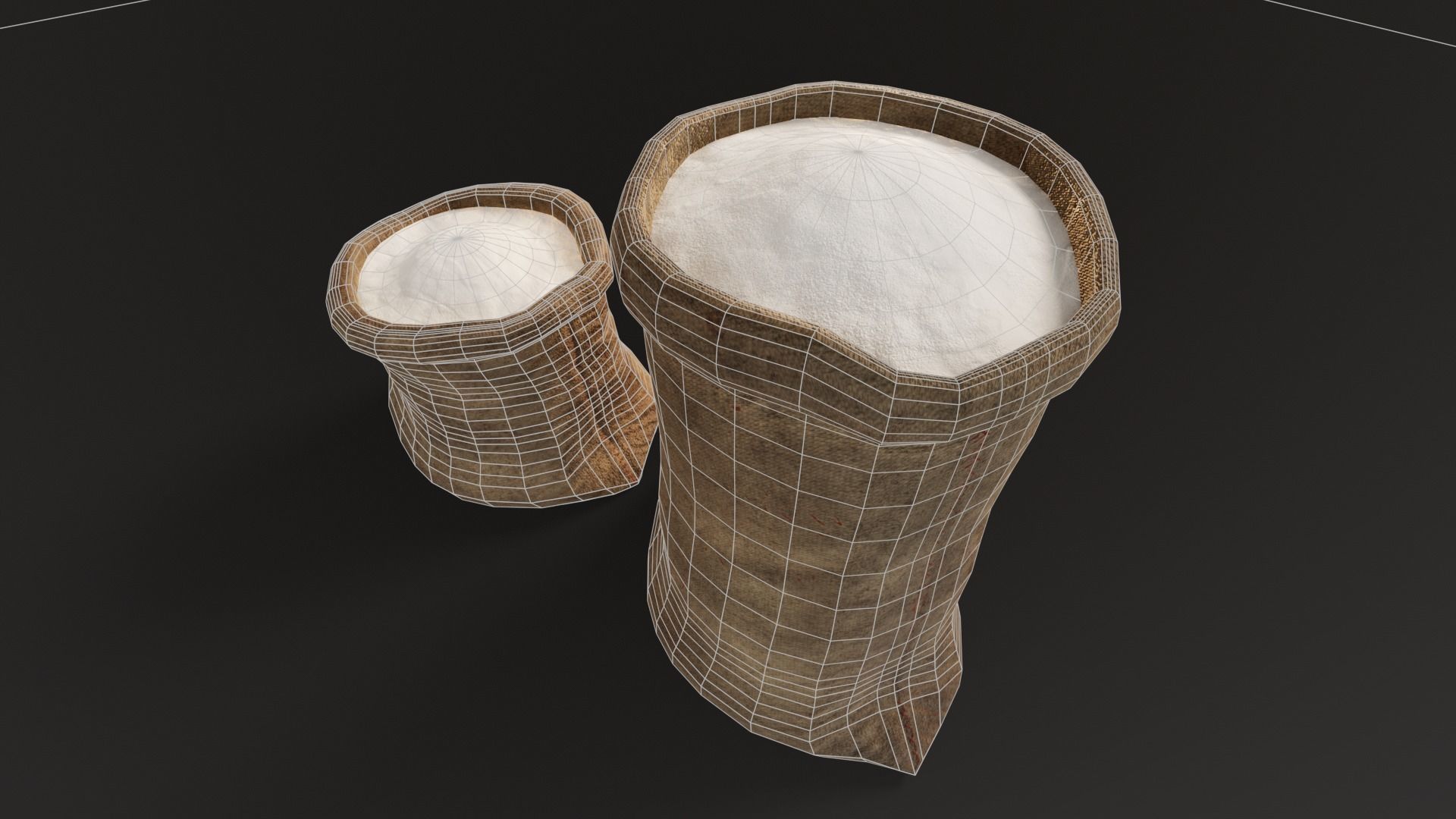 White Flour Sacks Low-poly 3D model_13