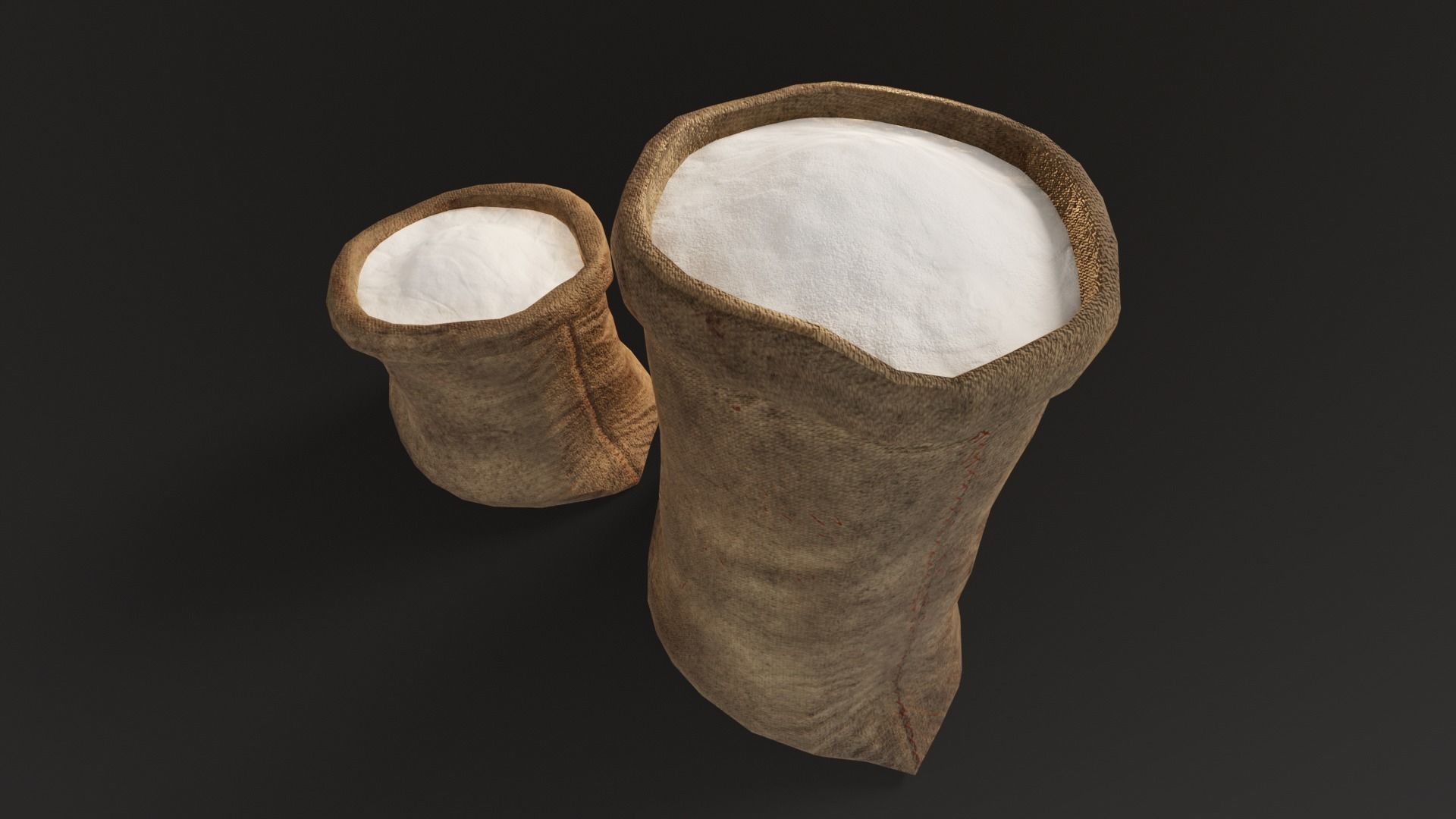 White Flour Sacks Low-poly 3D model_12