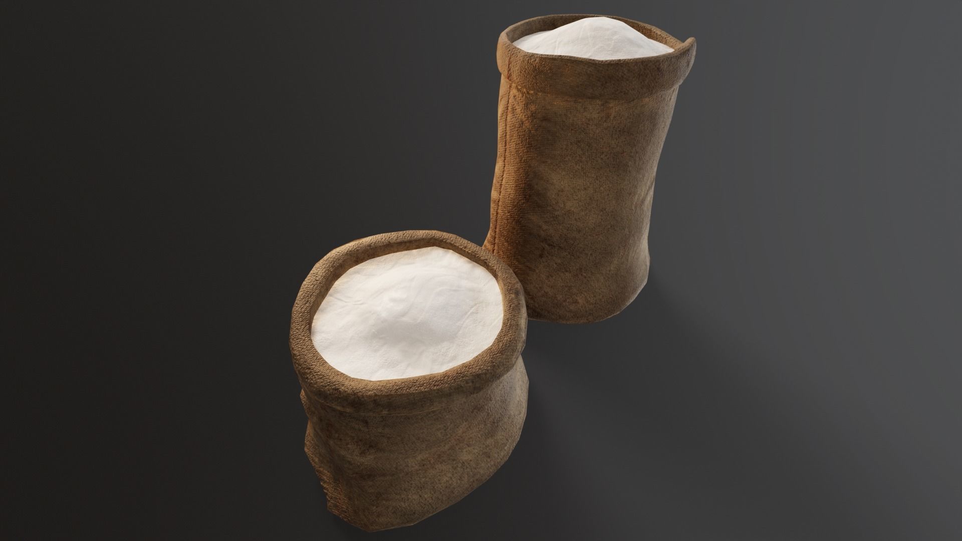 White Flour Sacks Low-poly 3D model_4