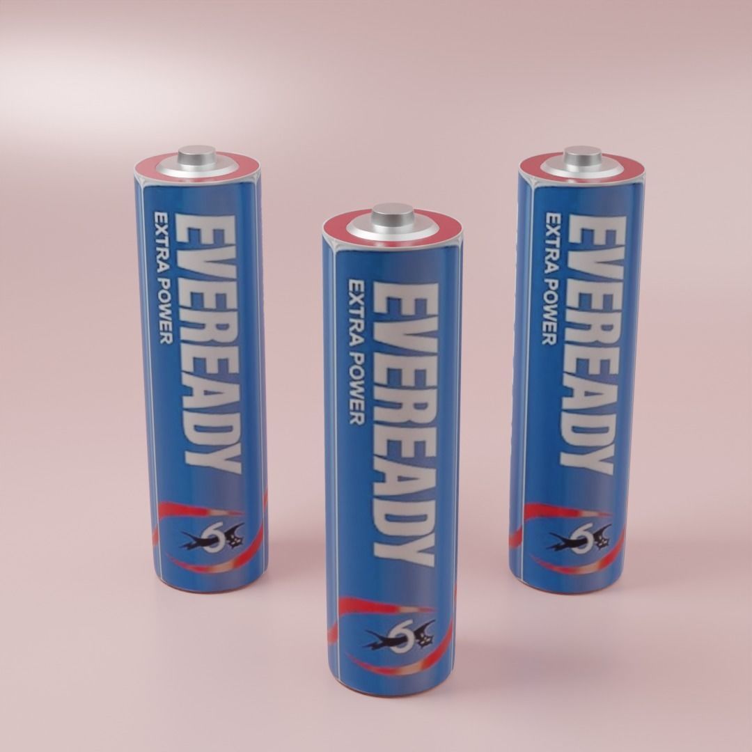 Eveready AAA Cell - 3D Model Low-poly 3D model_2