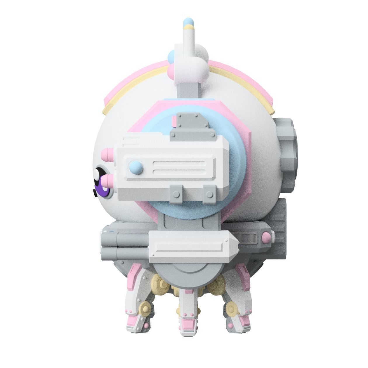 Scuddles Mech Miniature for Tabletop Wargames 3D print model_3