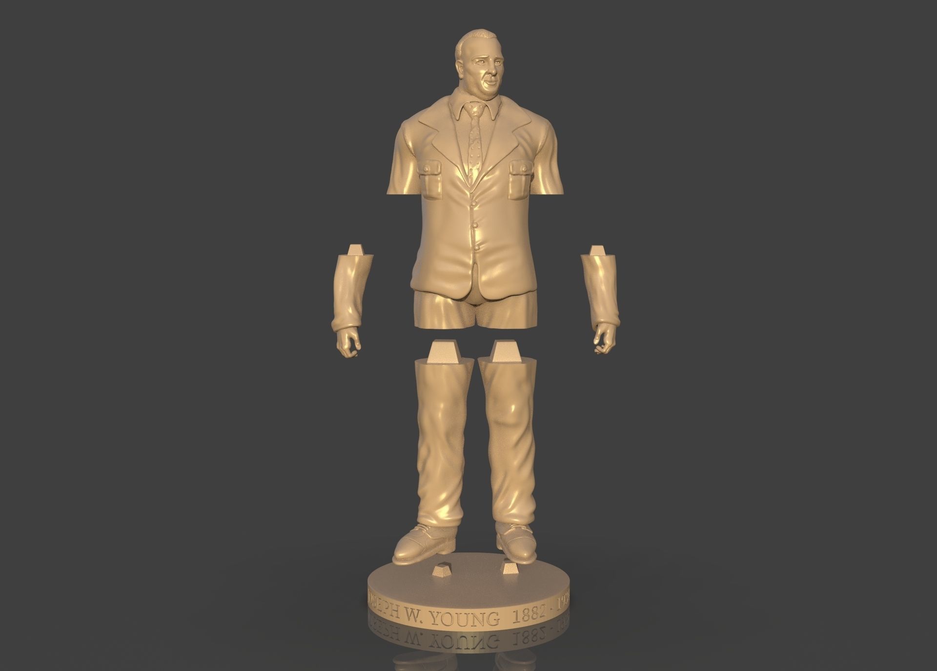 Memorial Joseph W Young 3D print model_16