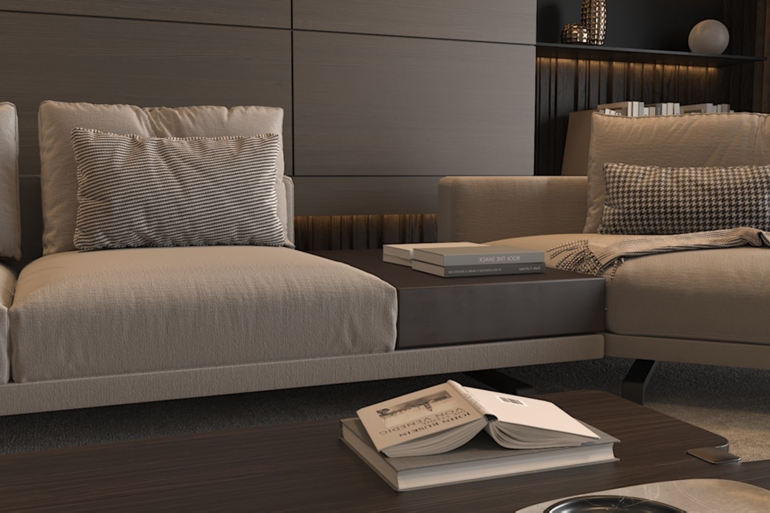 Modern style living room 3D model_2