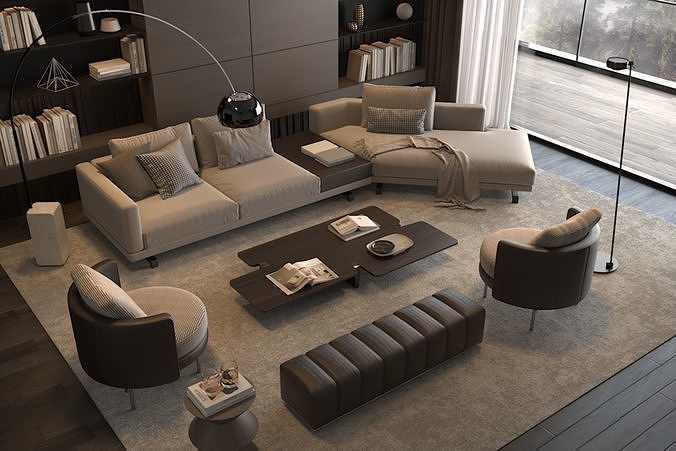 Modern style living room 3D model