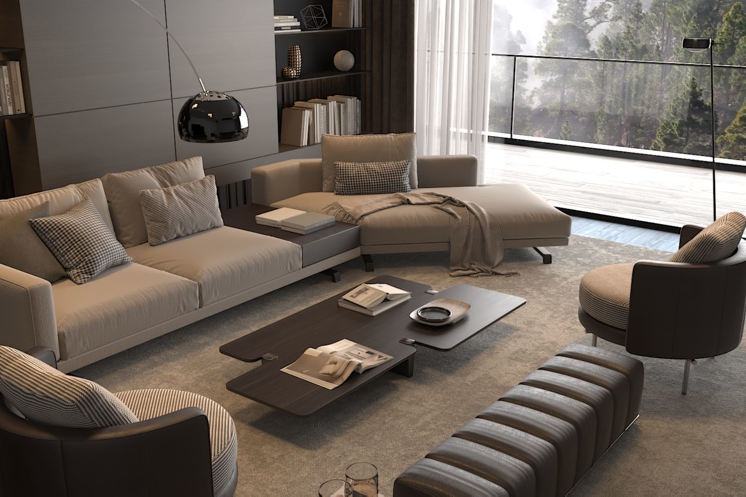 Modern style living room 3D model_1
