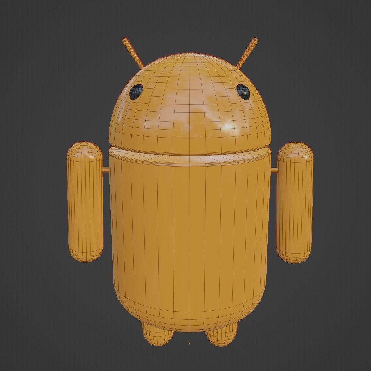 Android Robot 04 Low-poly 3D model_10