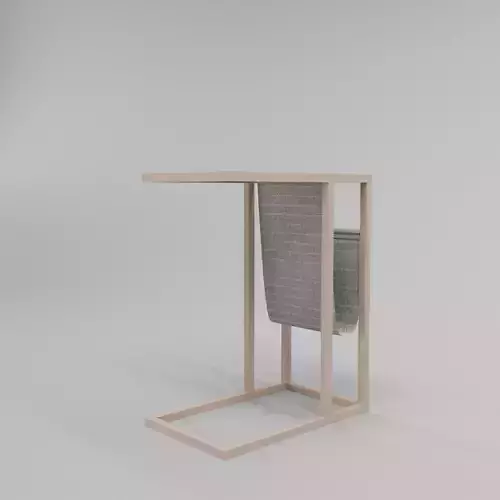 Faux Shagreen Side Table with Magazine Rack