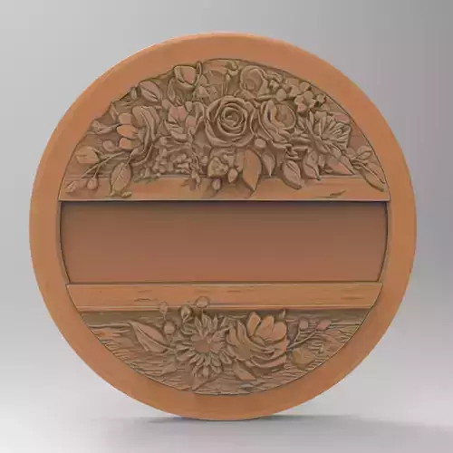 Floral Wall Sign Plaque - Customizable Flower Design 3D print model