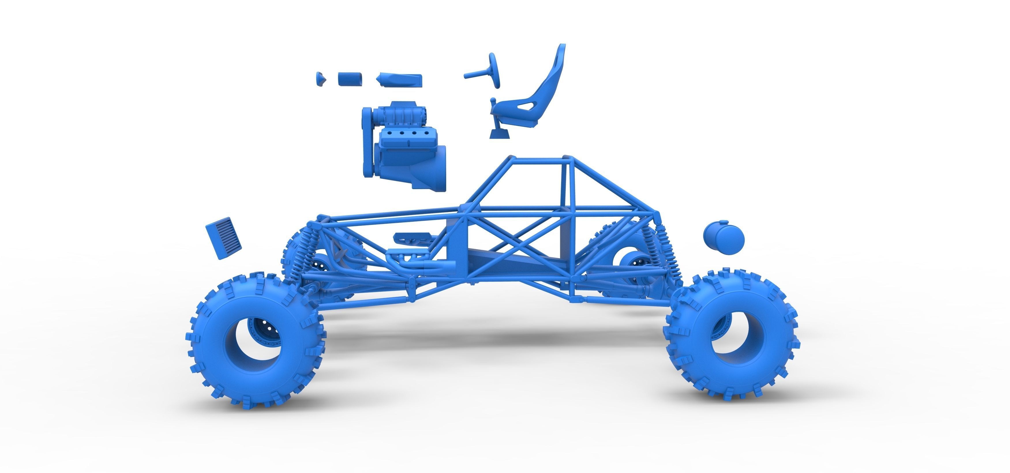 Mud dragster Base Version 2 Scale 1 to 25 3D print model_39