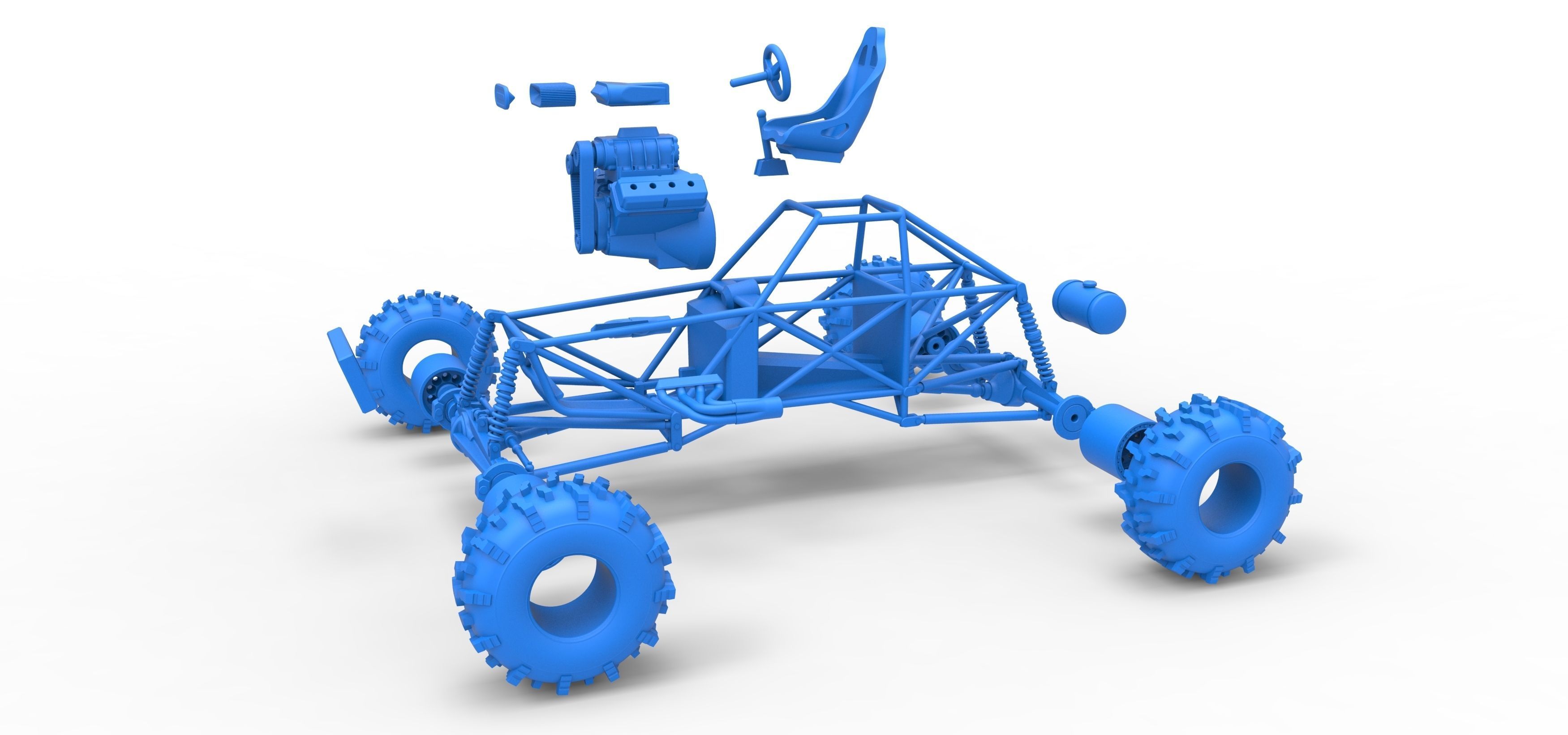 Mud dragster Base Version 2 Scale 1 to 25 3D print model_35