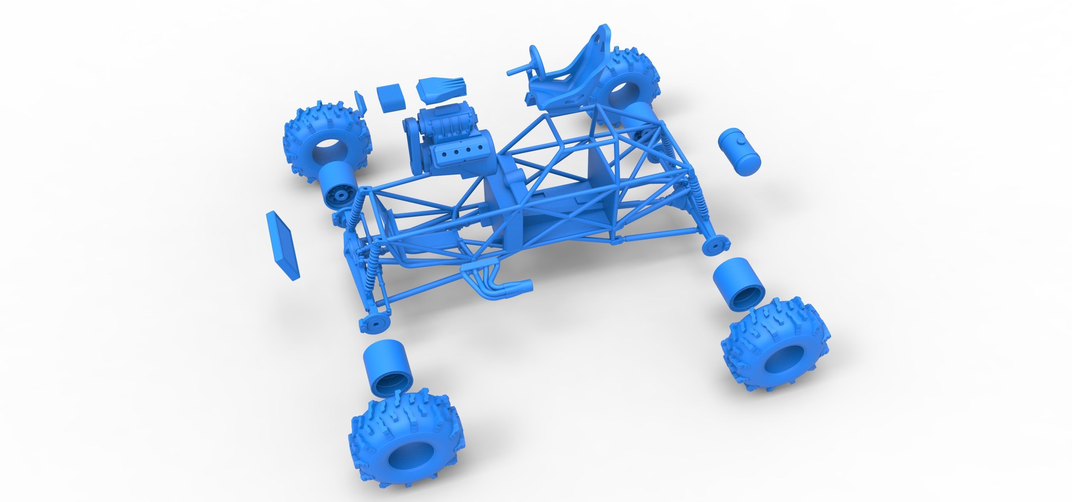 Mud dragster Base Version 2 Scale 1 to 25 3D print model_37