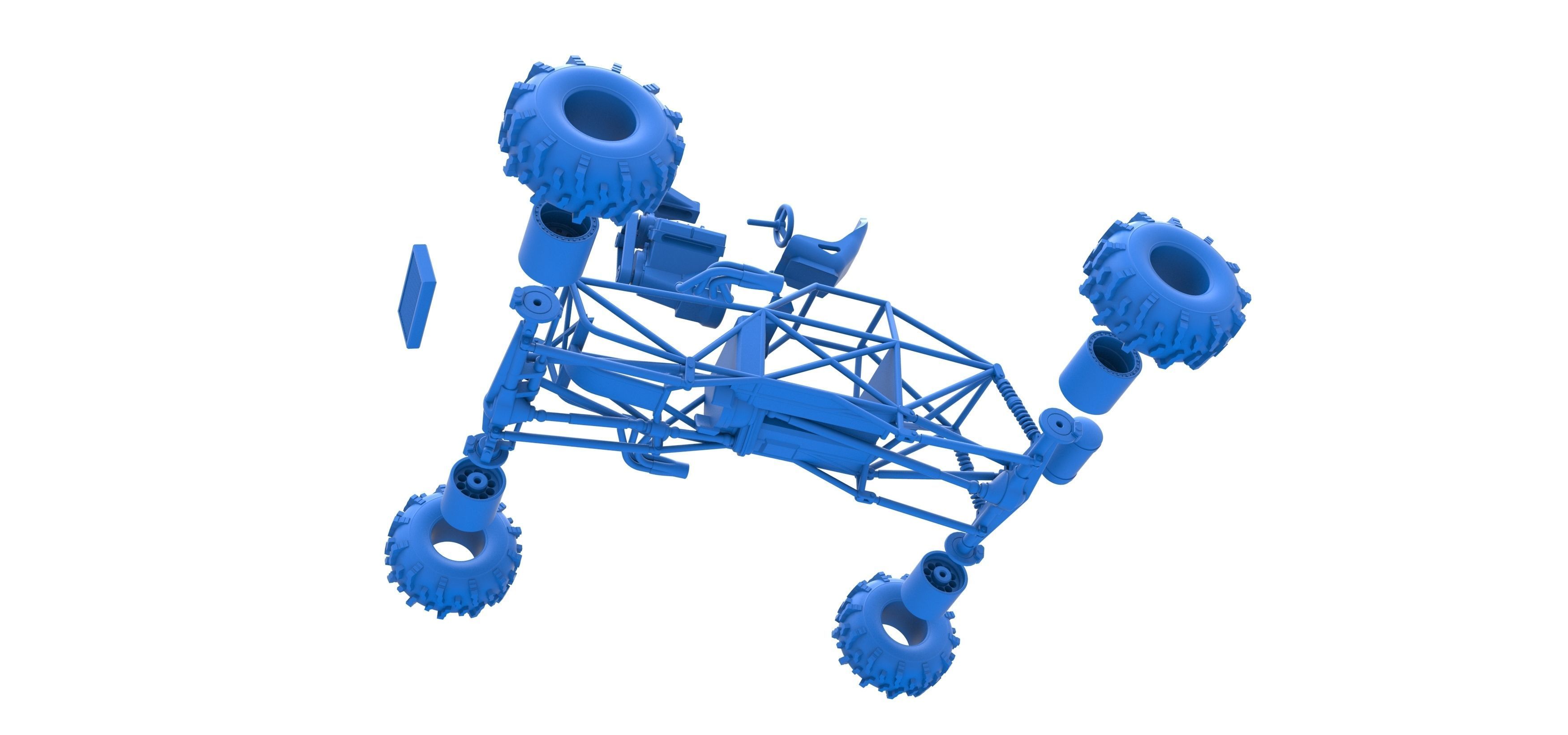 Mud dragster Base Version 2 Scale 1 to 25 3D print model_36