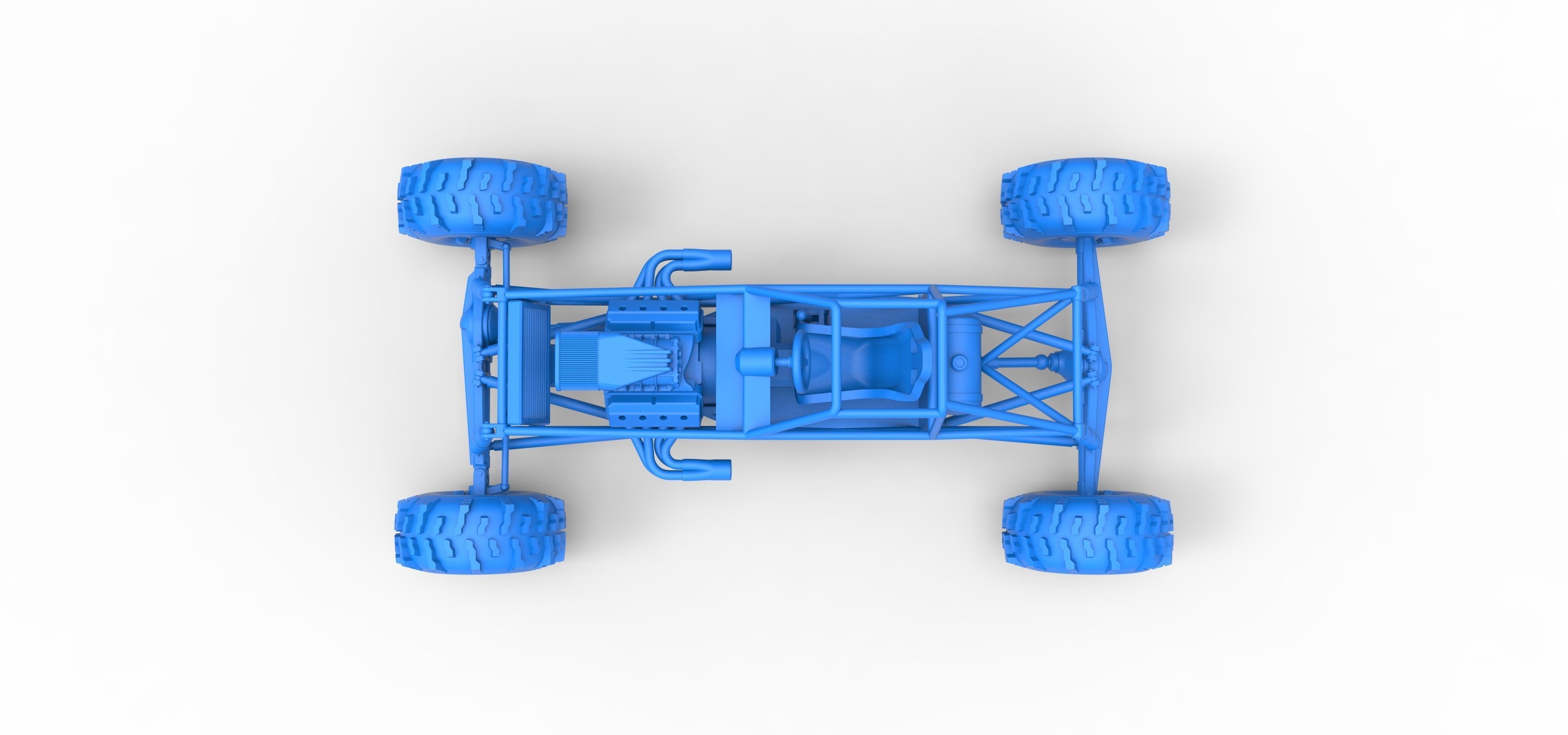 Mud dragster Base Version 2 Scale 1 to 25 3D print model_28