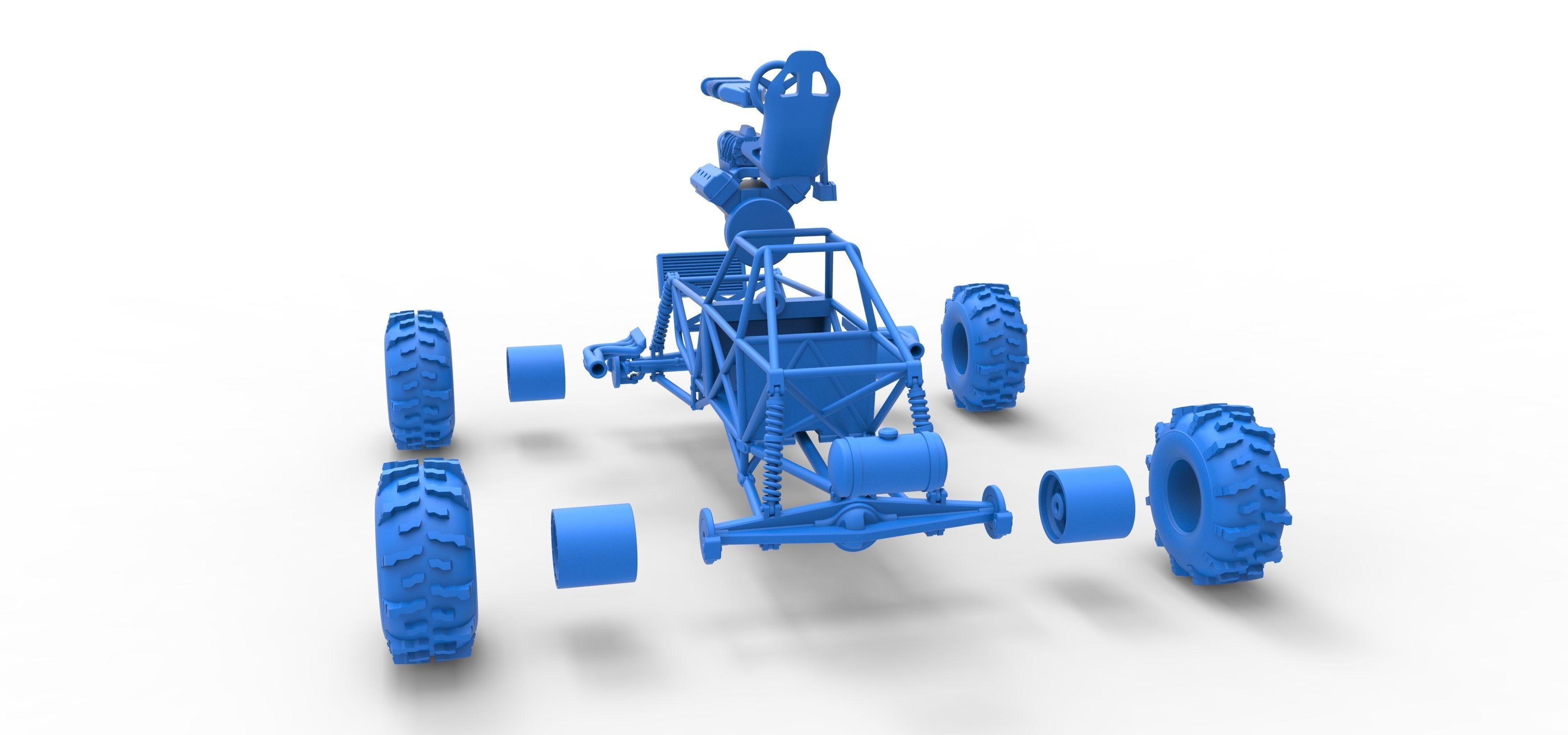 Mud dragster Base Version 2 Scale 1 to 25 3D print model_42