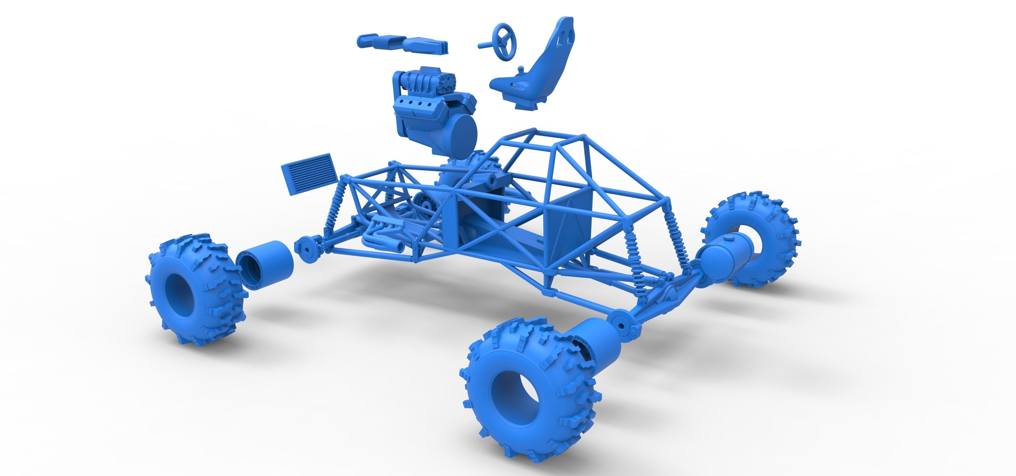 Mud dragster Base Version 2 Scale 1 to 25 3D print model_41