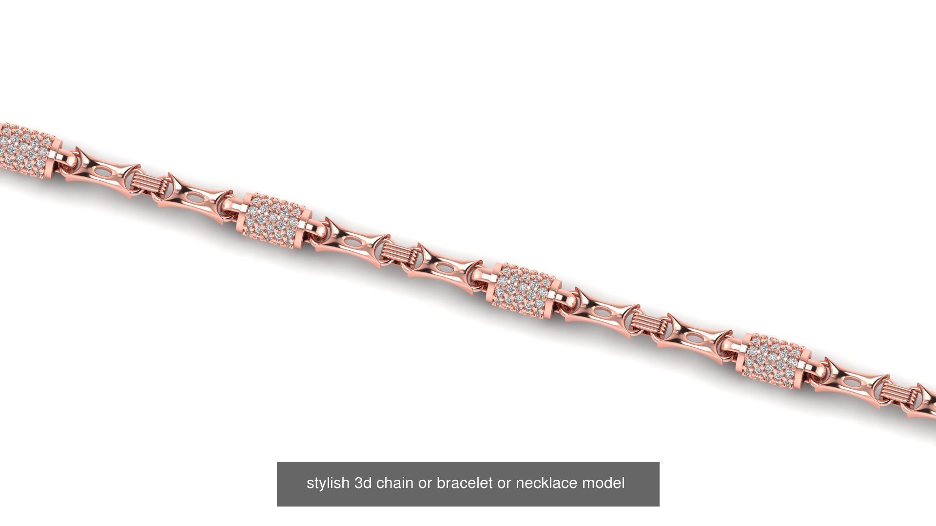 5 set of  chain or necklace or bracelet 3d model 3D Model Collection_5