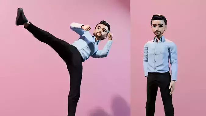 Rigged man 3d Stylized mesh for Animation