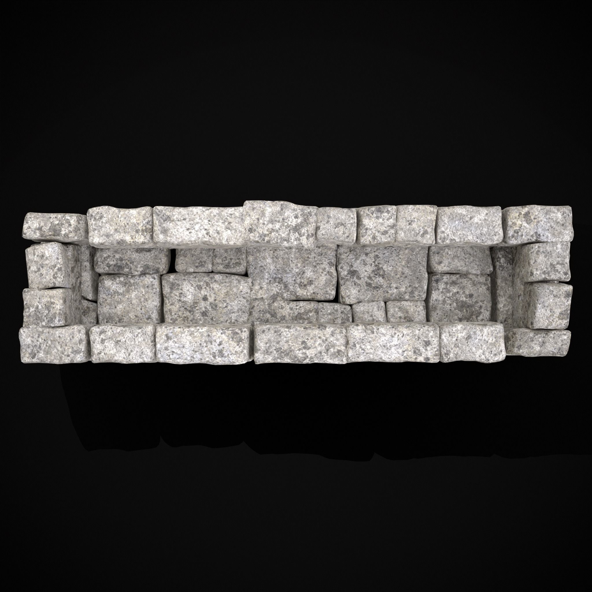 Rustic Stone Fireplace Low-poly 3D model_13