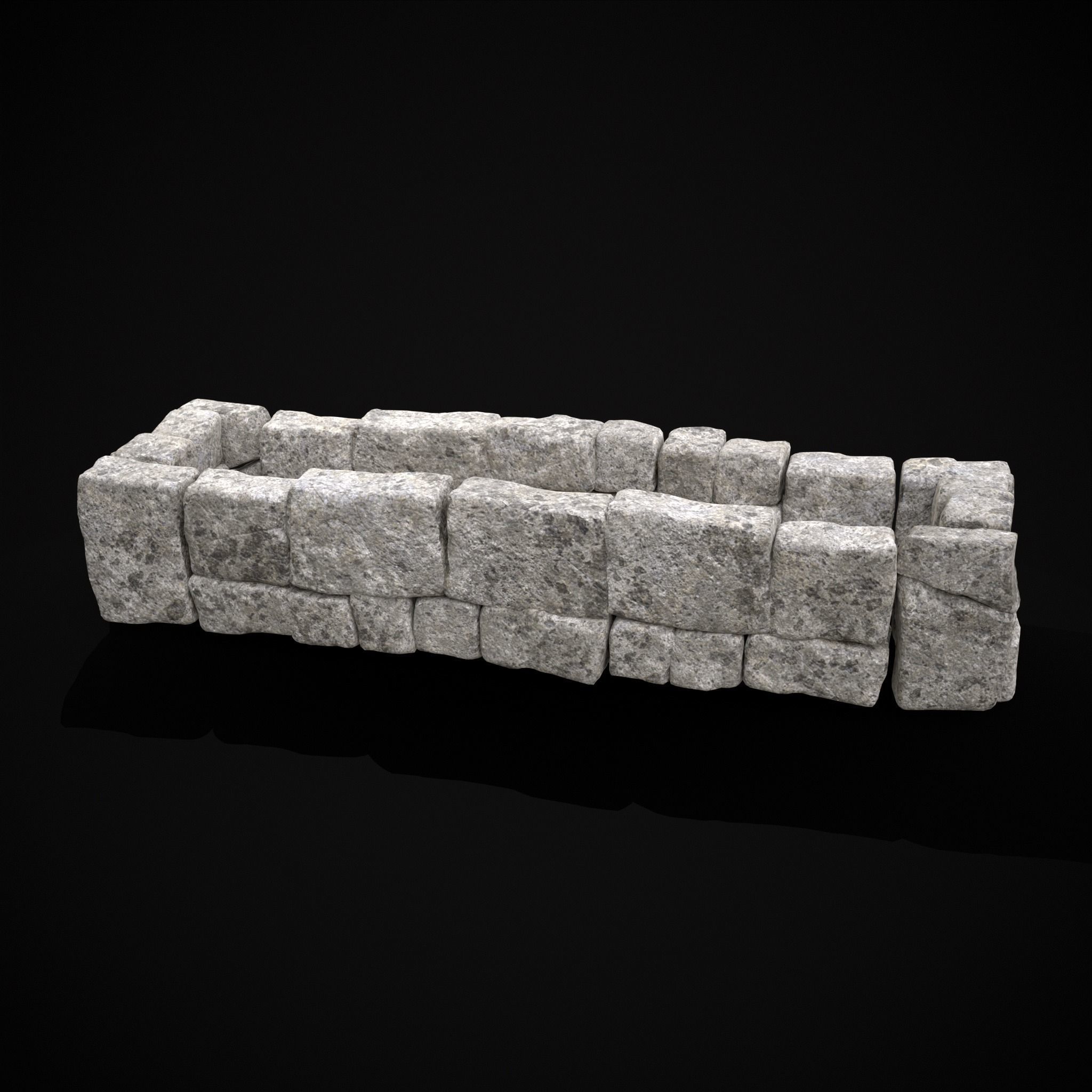 Rustic Stone Fireplace Low-poly 3D model_15
