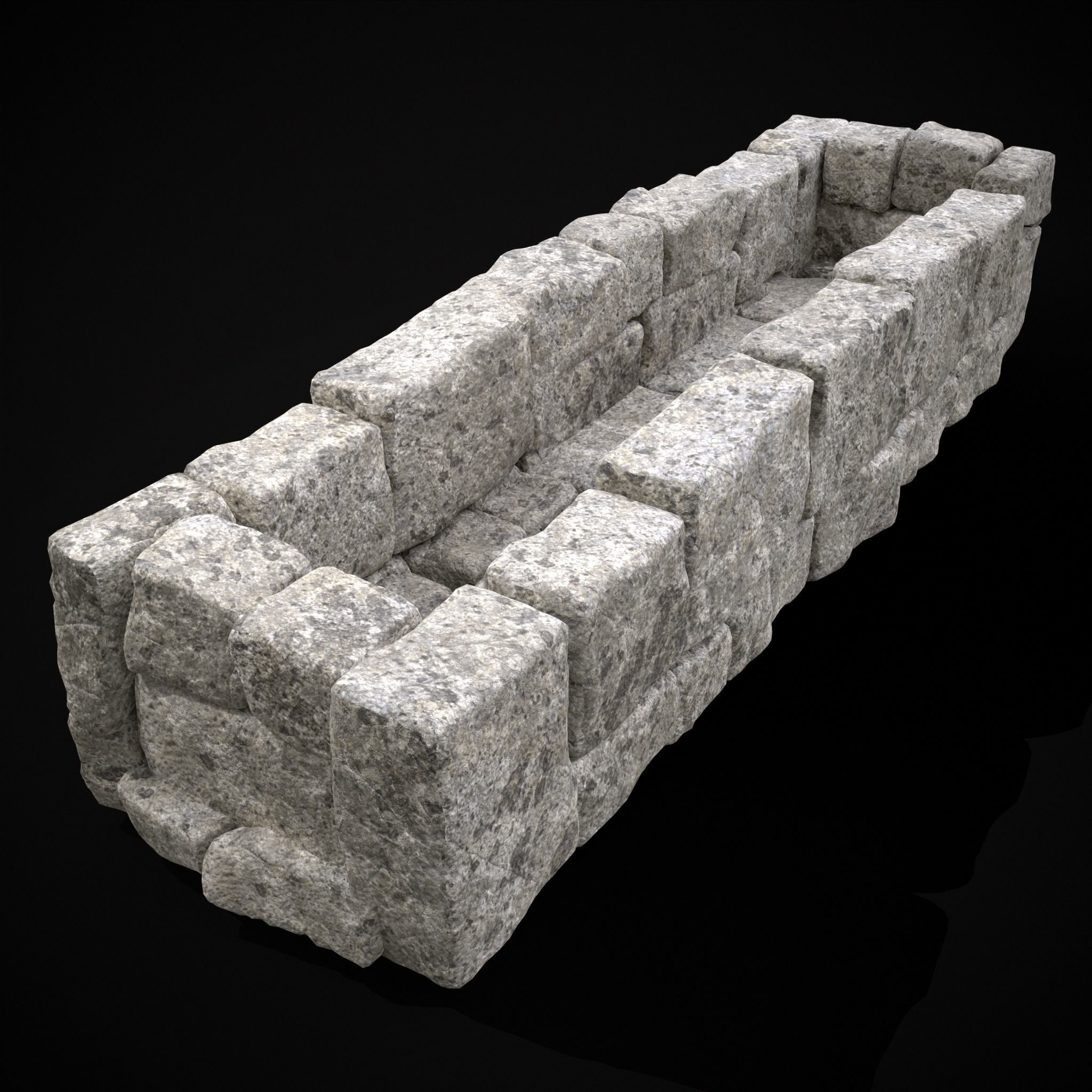Rustic Stone Fireplace Low-poly 3D model_19