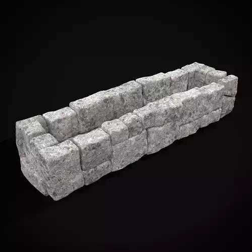 Rustic Stone Fireplace Low-poly 3D model