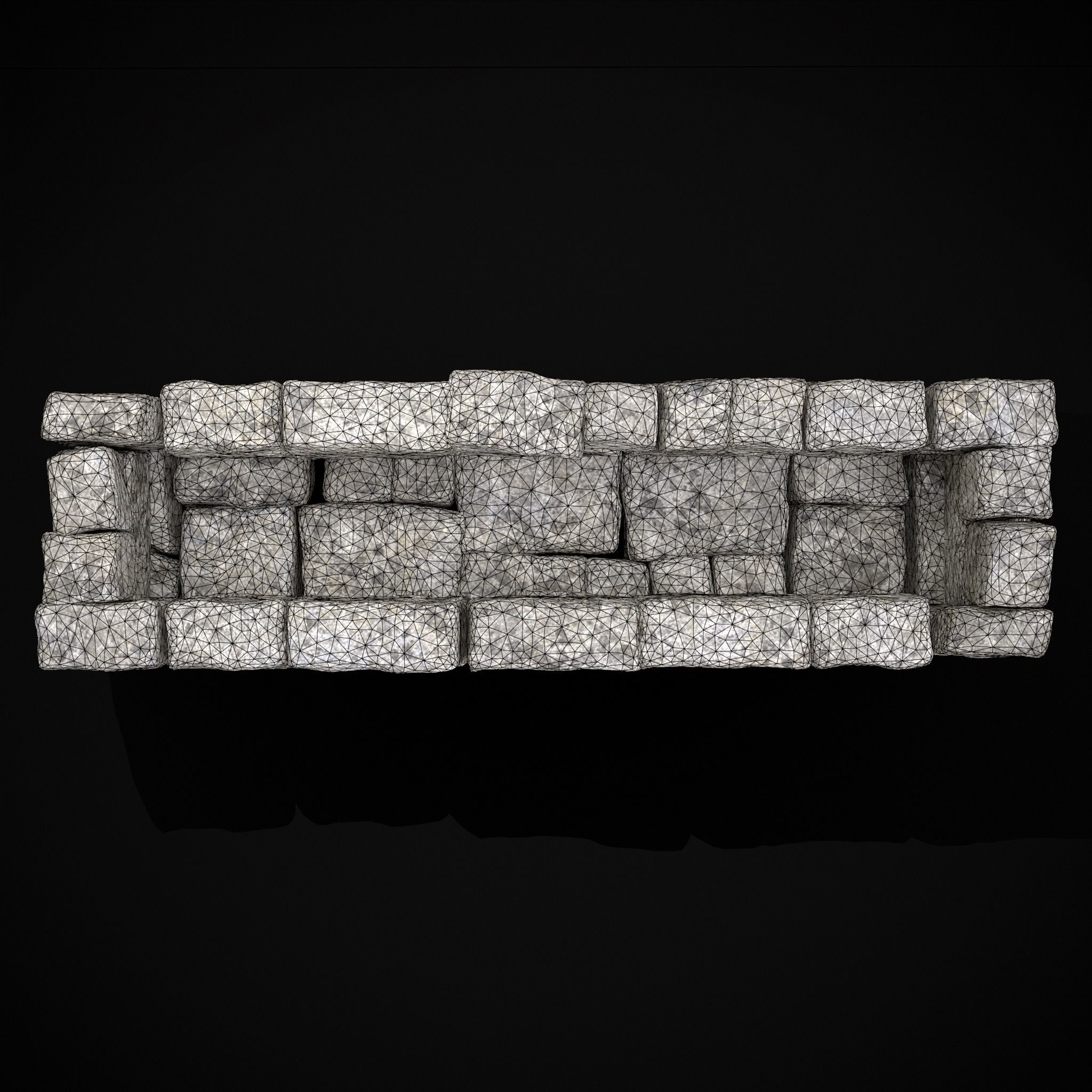 Rustic Stone Fireplace Low-poly 3D model_14