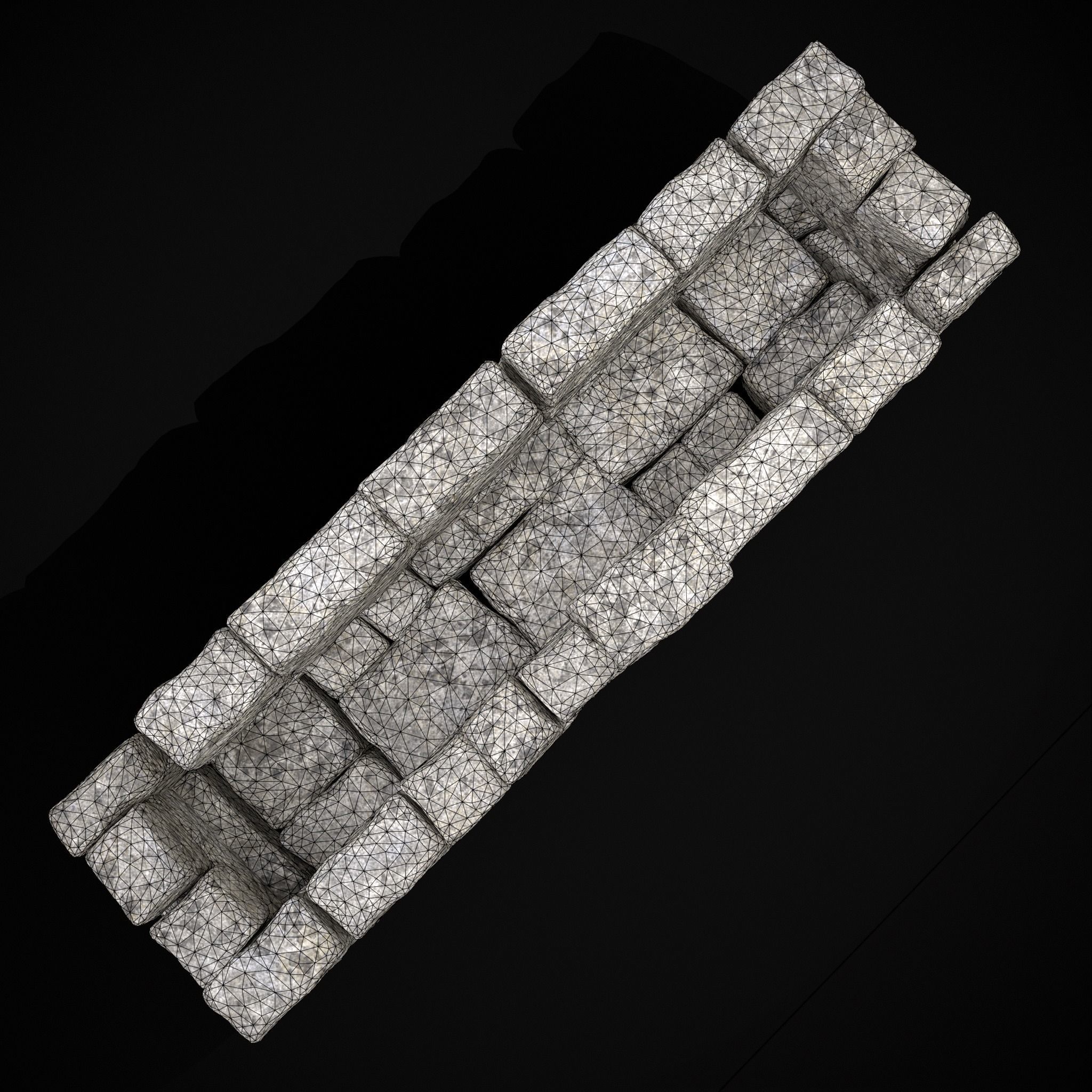 Rustic Stone Fireplace Low-poly 3D model_4