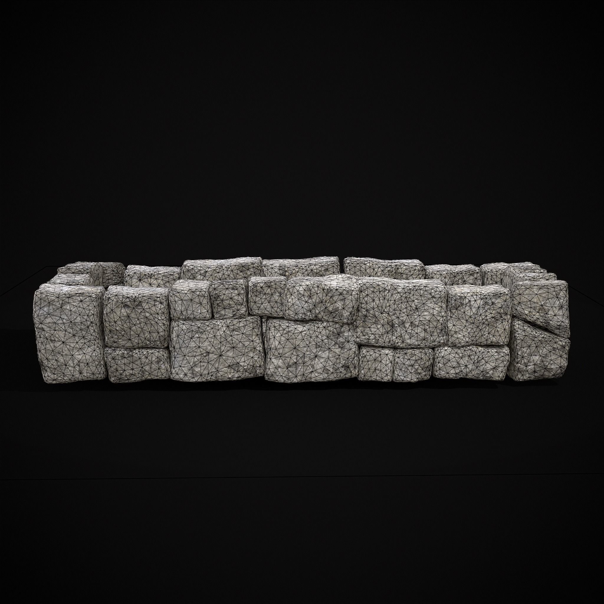 Rustic Stone Fireplace Low-poly 3D model_6