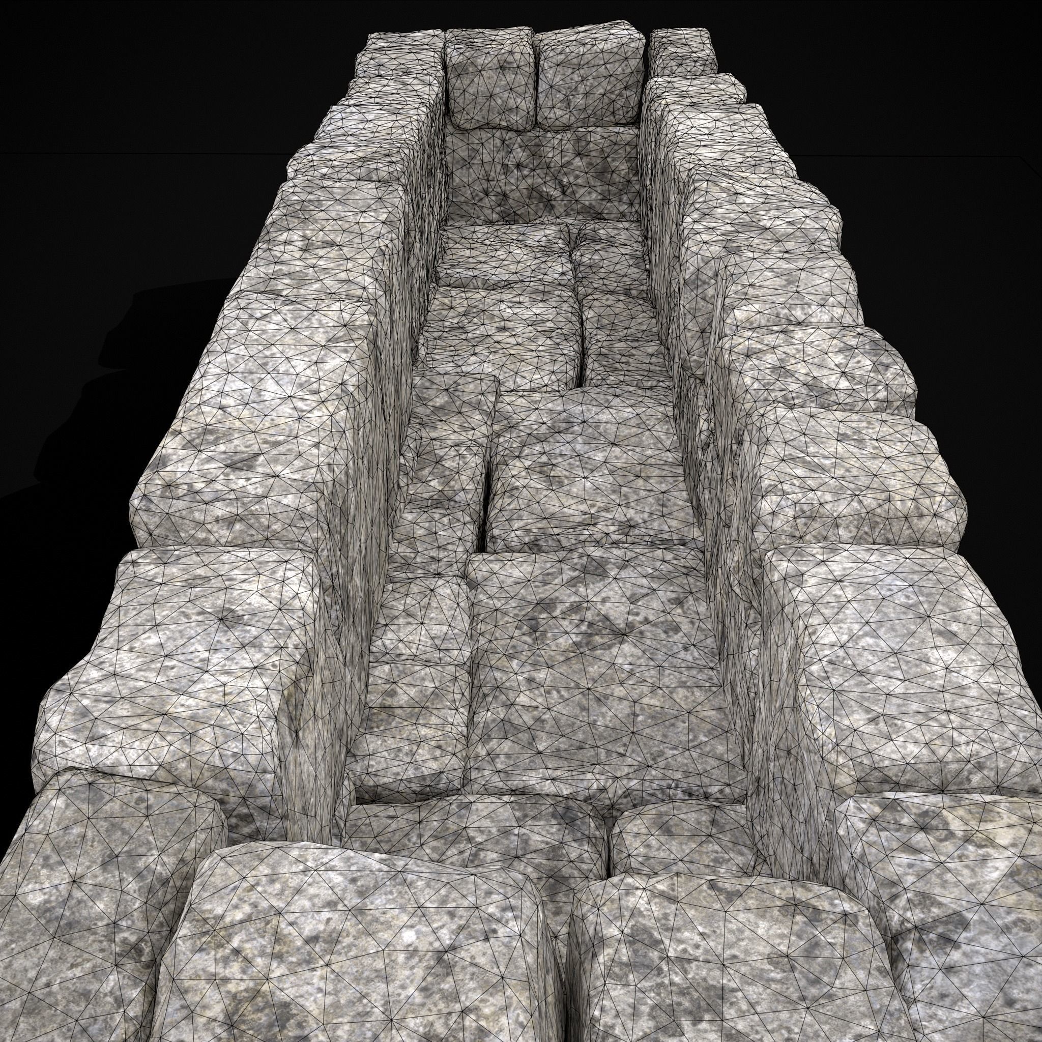 Rustic Stone Fireplace Low-poly 3D model_12