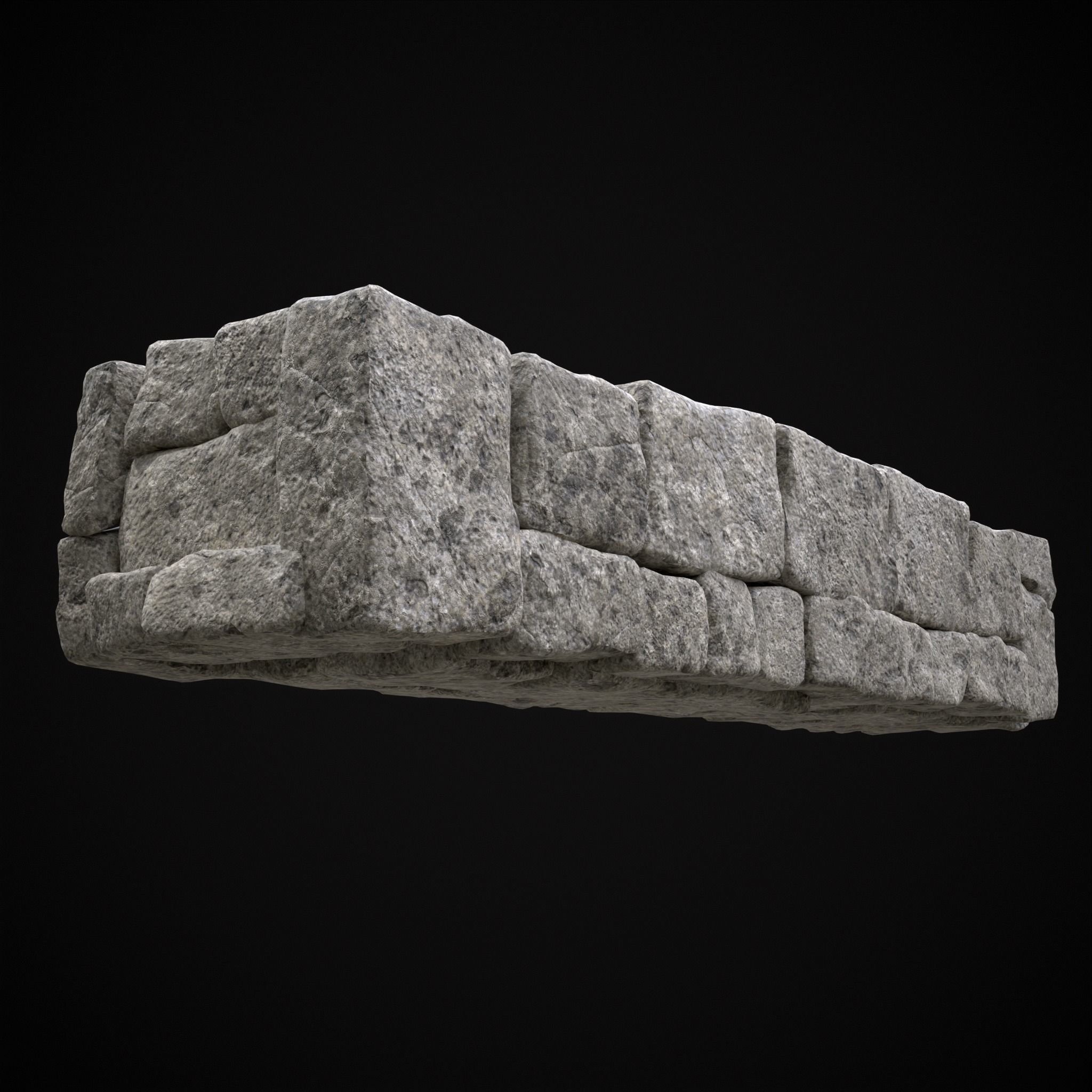Rustic Stone Fireplace Low-poly 3D model_17