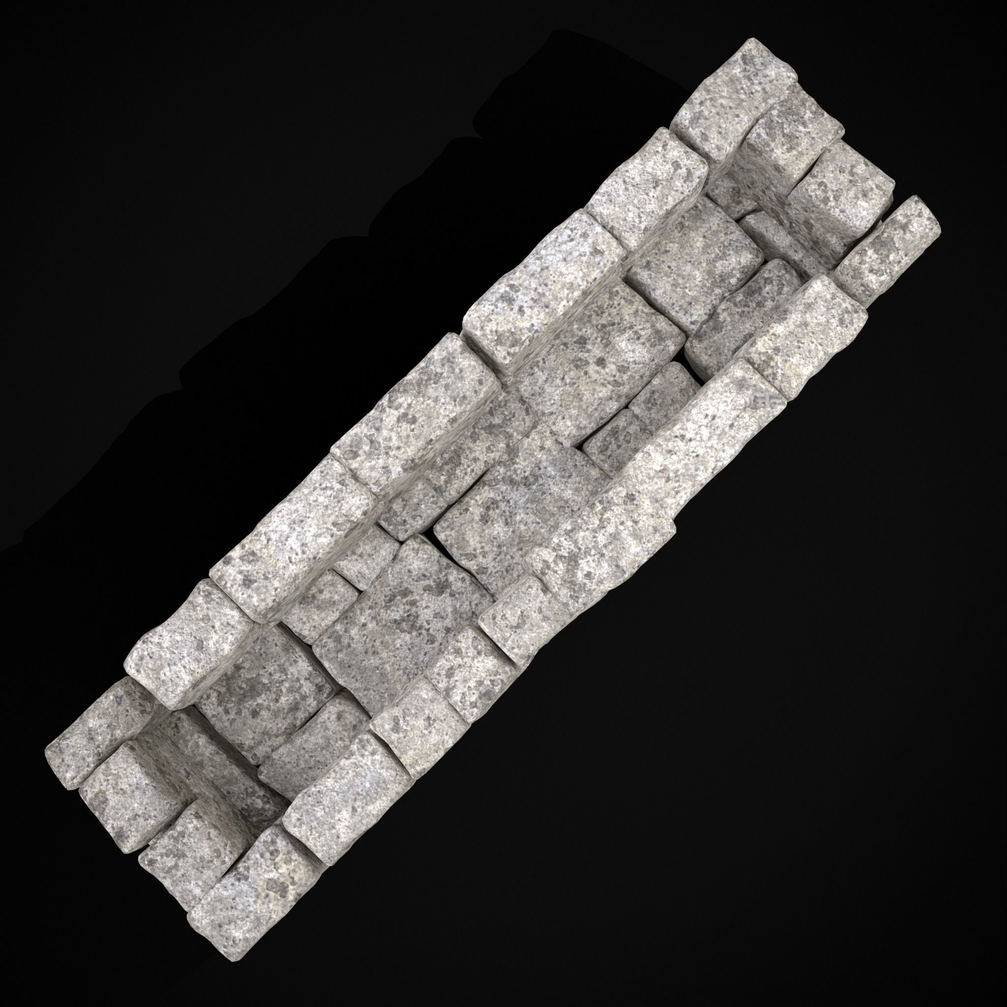 Rustic Stone Fireplace Low-poly 3D model_3