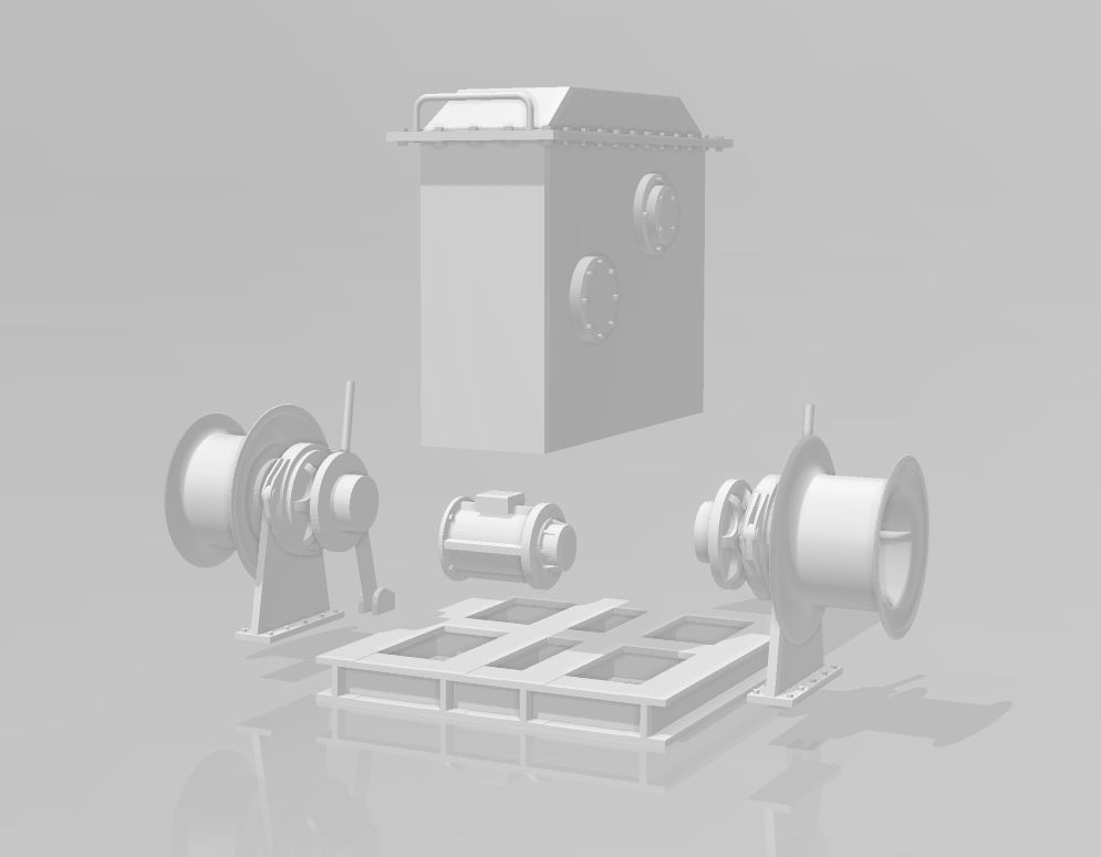 DAMEN anchor winch 3D print model_1