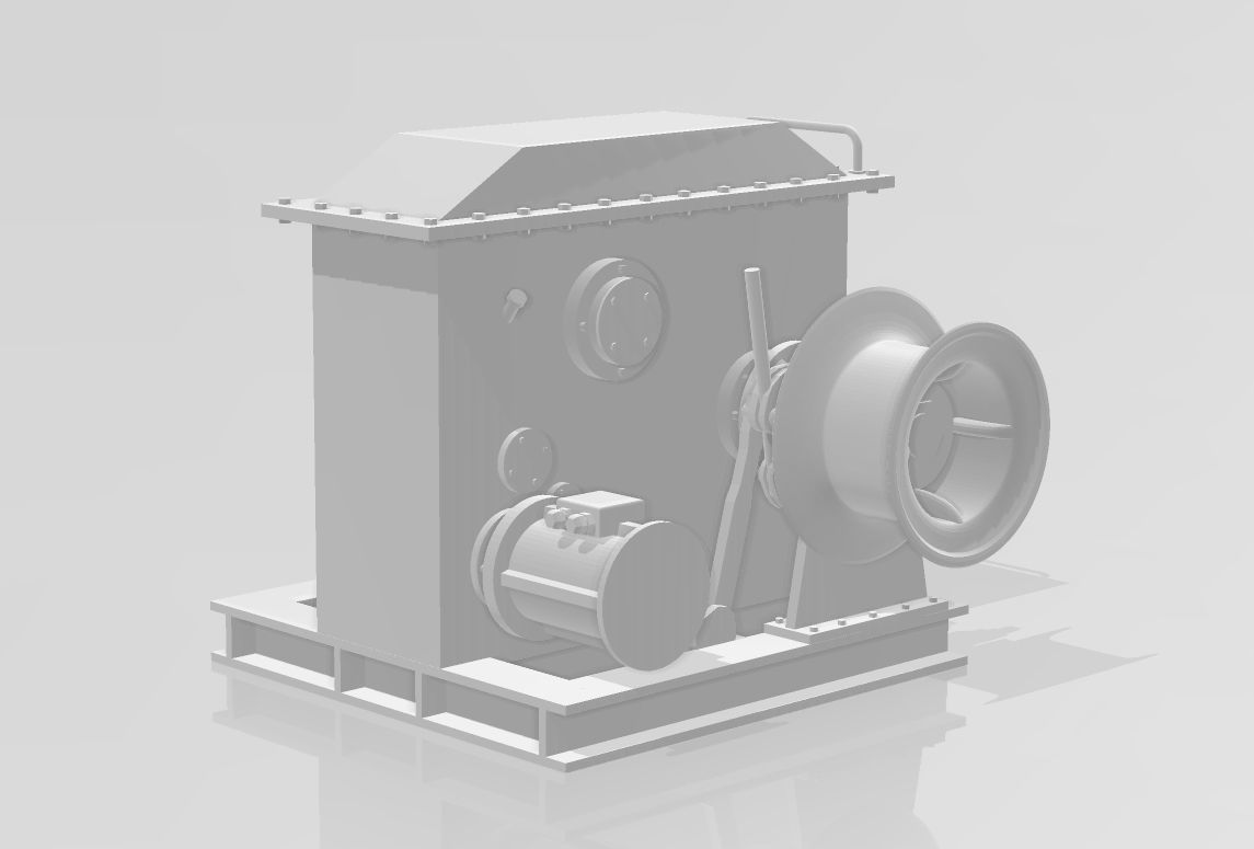 DAMEN anchor winch 3D print model_3