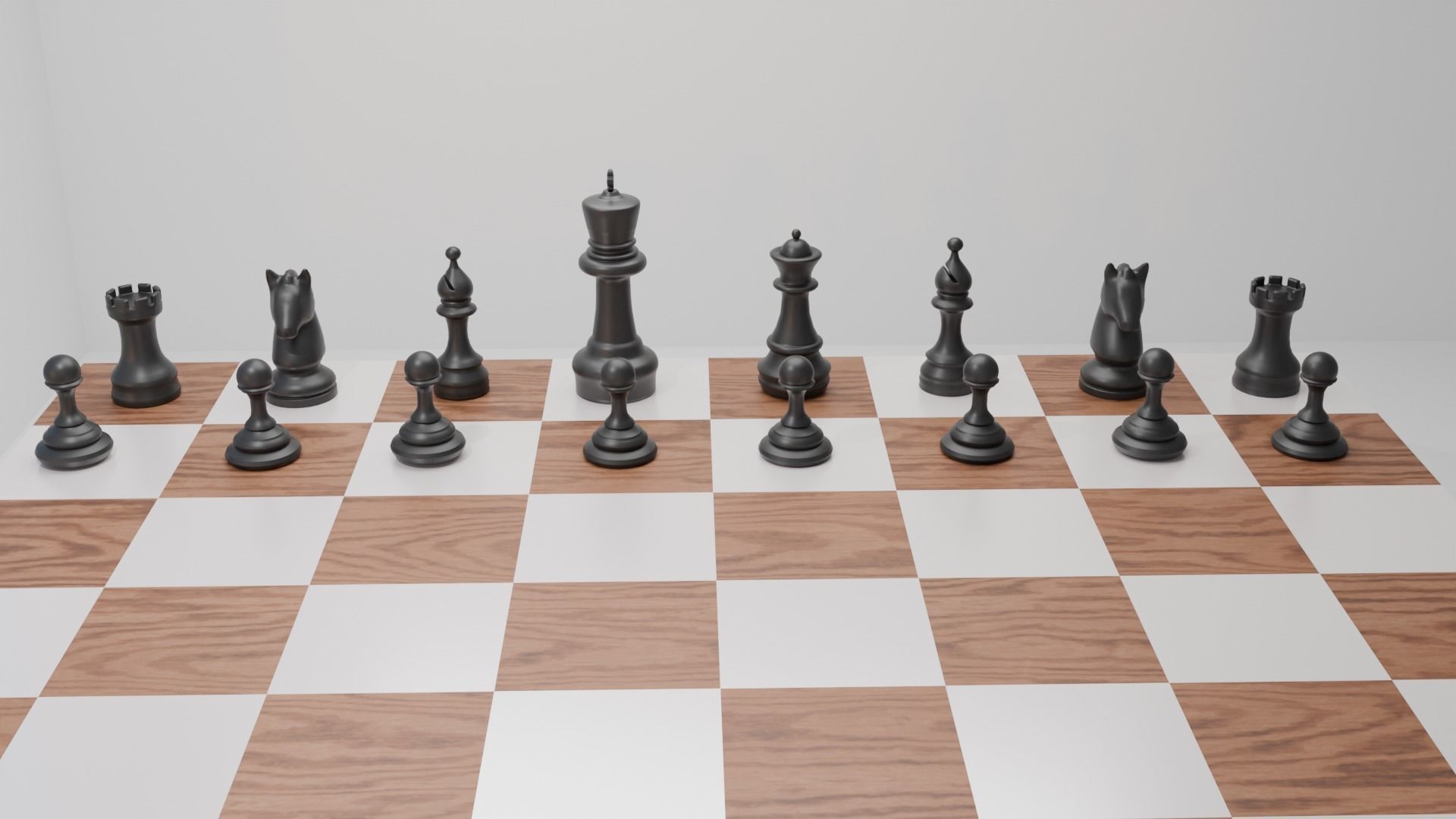 Chess board Low-poly 3D model_3
