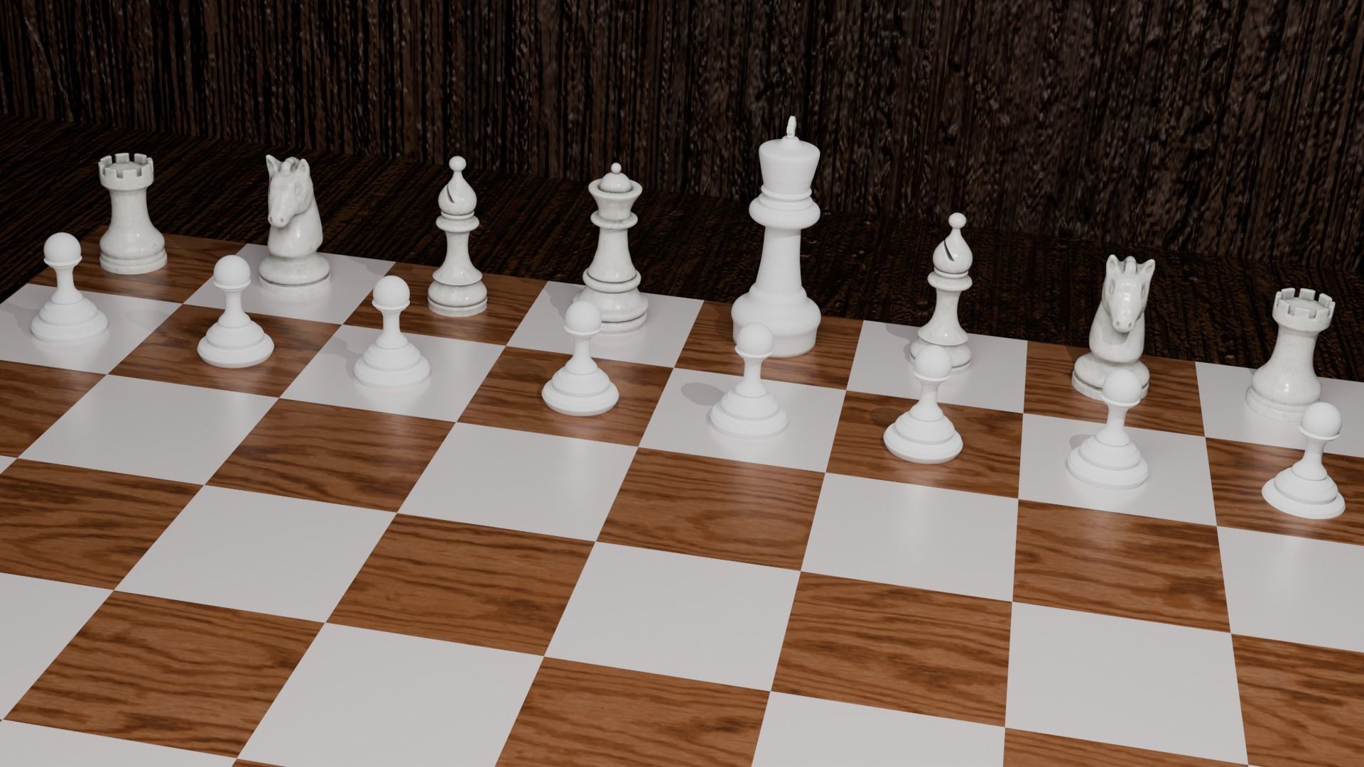 Chess board Low-poly 3D model_2