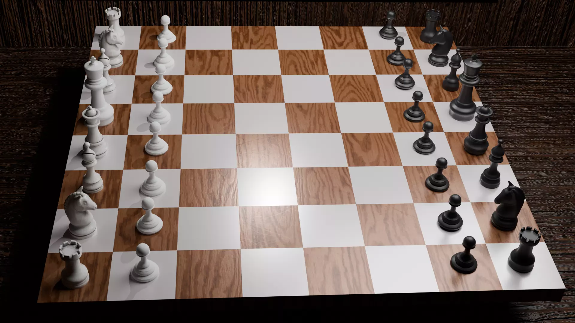 Chess board Low-poly 3D model_0