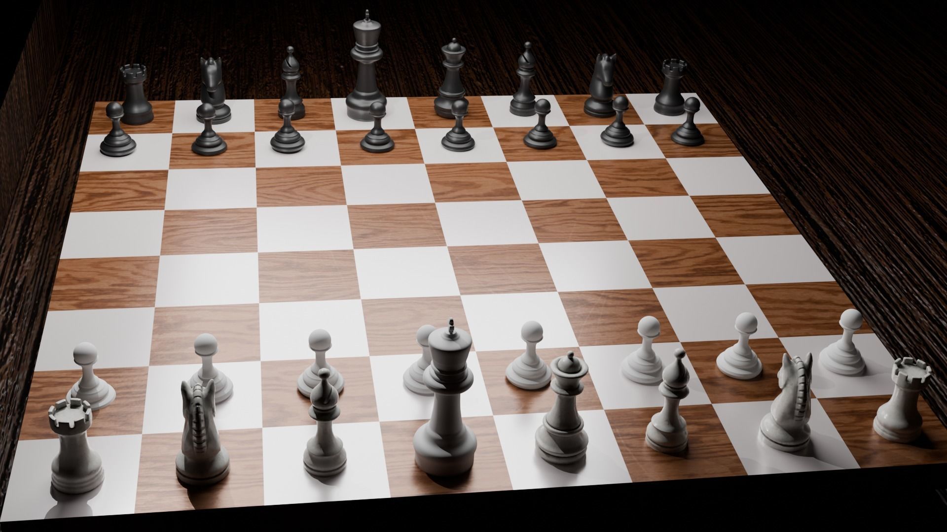 Chess board Low-poly 3D model_1