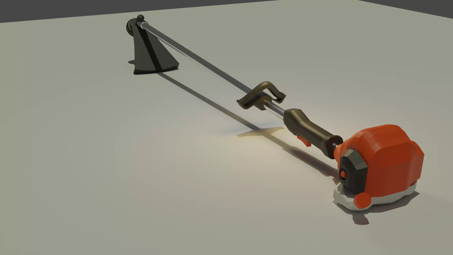 low poly string trimmer 3D model