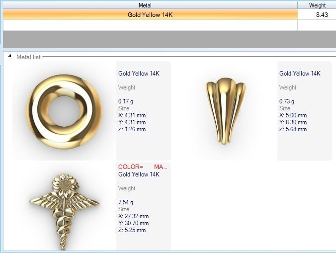 Sunflower Caduceus Necklace Charm Bracelet Medical Jewelry 3D print model_24