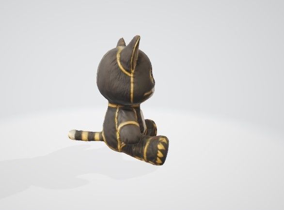 Cartoon Cat Character PlushToy Low-poly 3D model_3