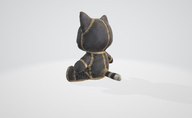 Cartoon Cat Character PlushToy Low-poly 3D model_1